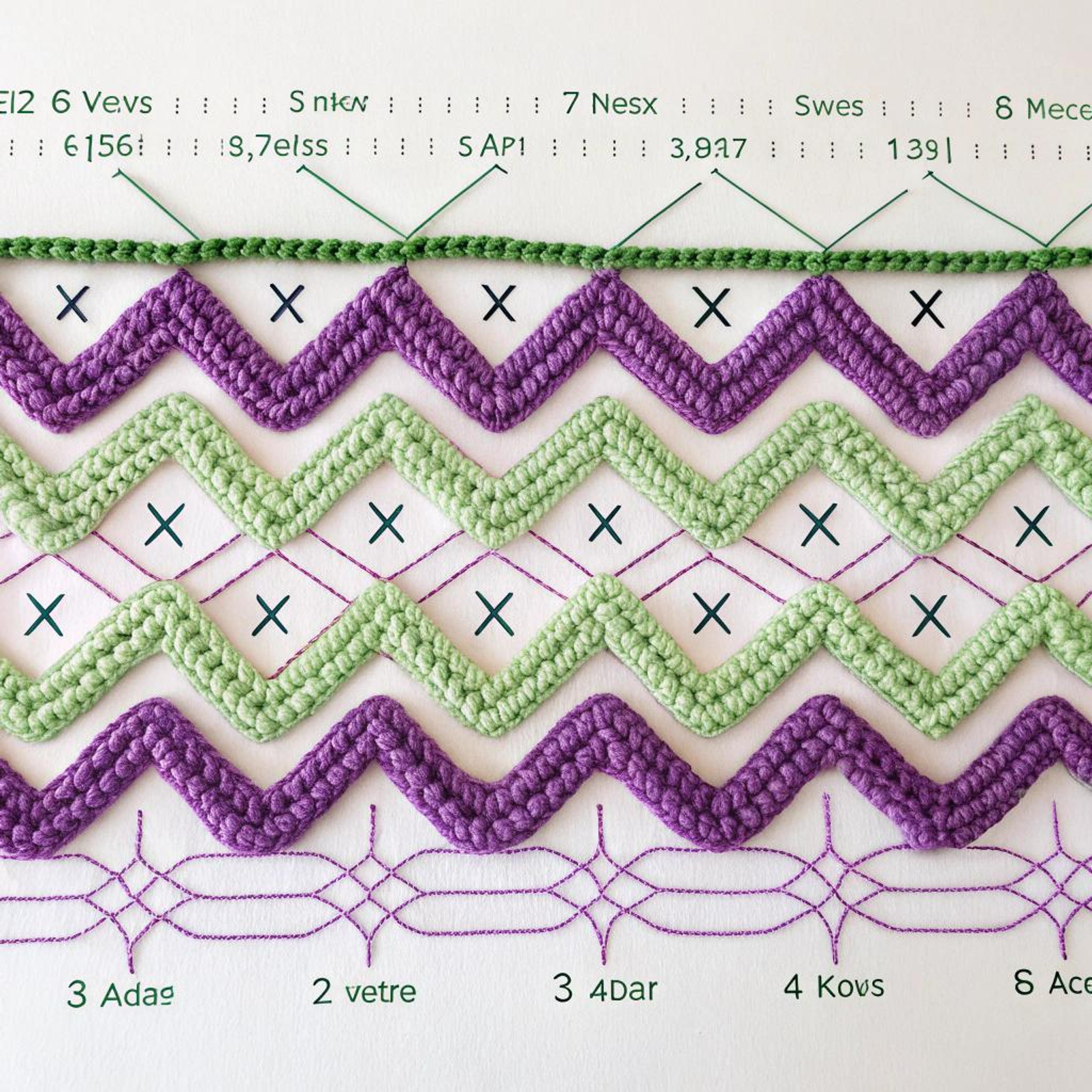 Haakwerk met speels chevronpatroon