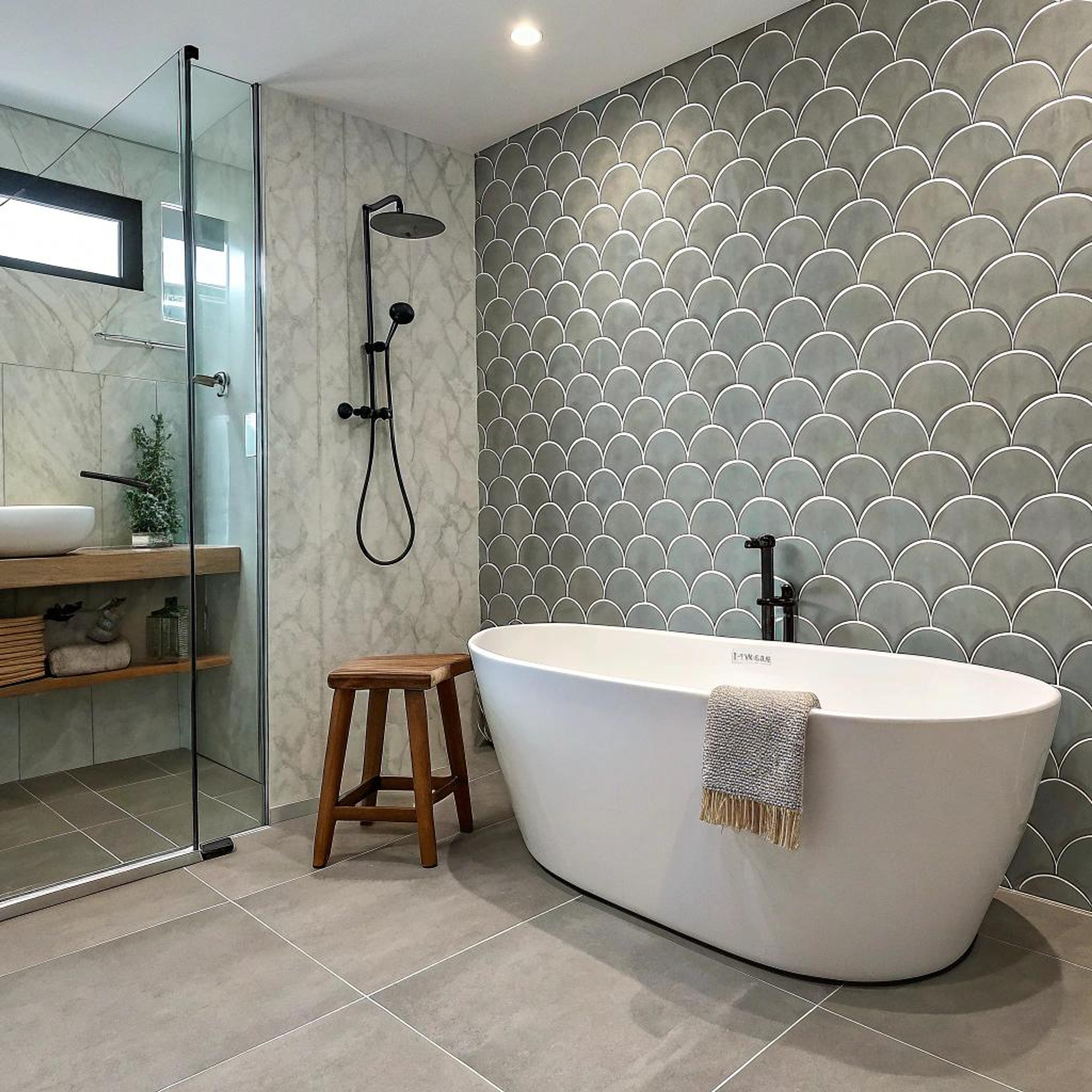 Elegante tegels met houtdetails