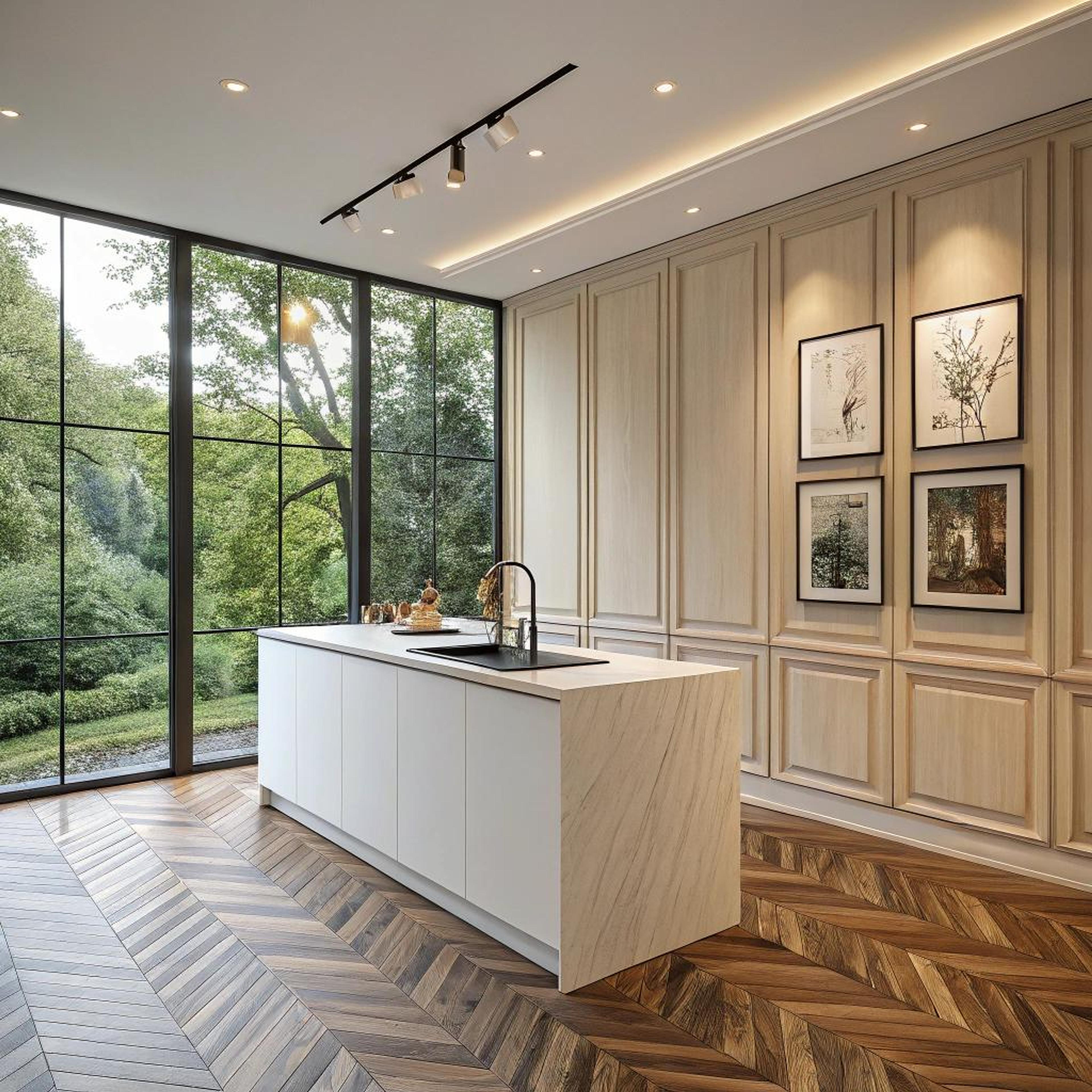 Botanisch kunstwerk met sierlijsten