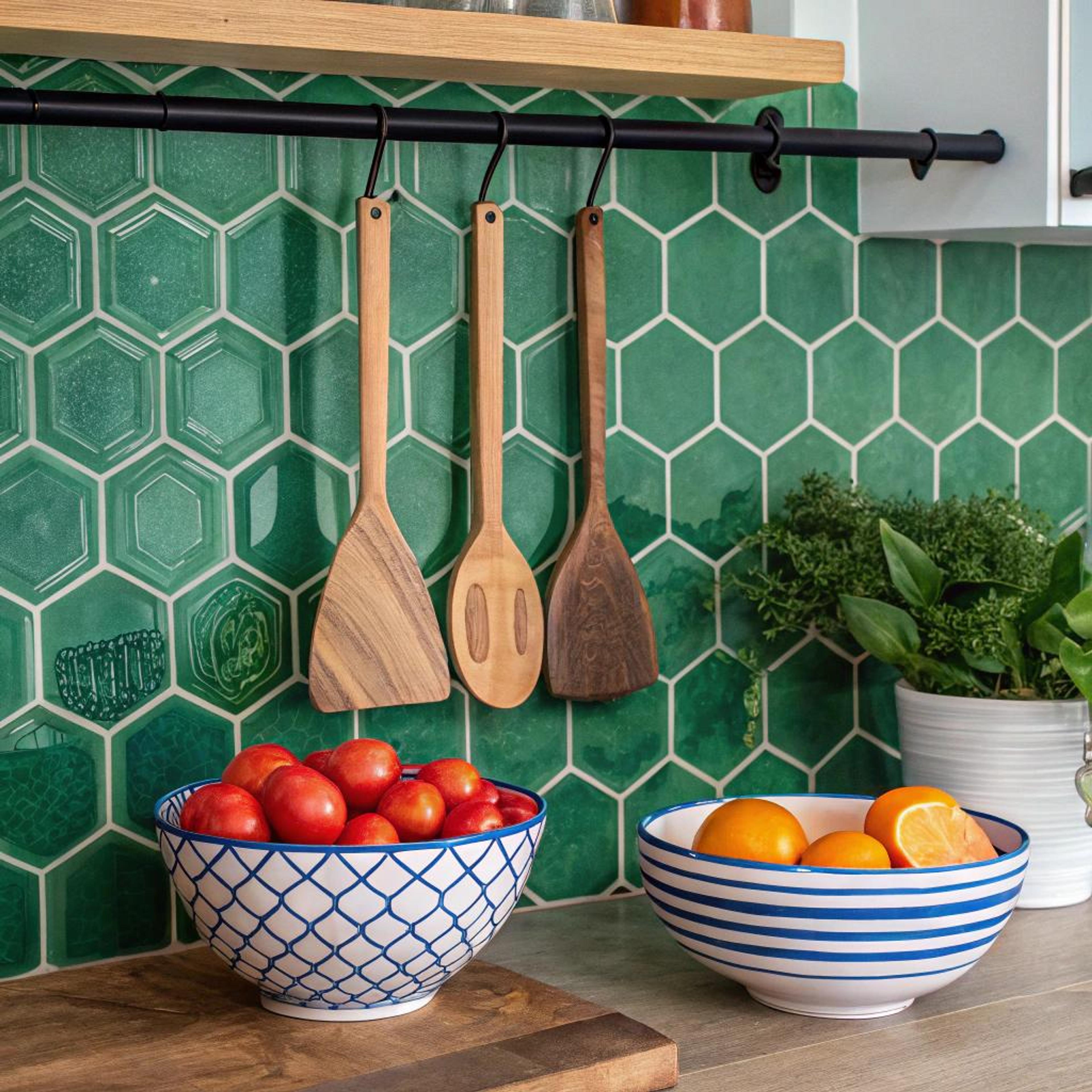 Levendige keuken met kleuraccenten
