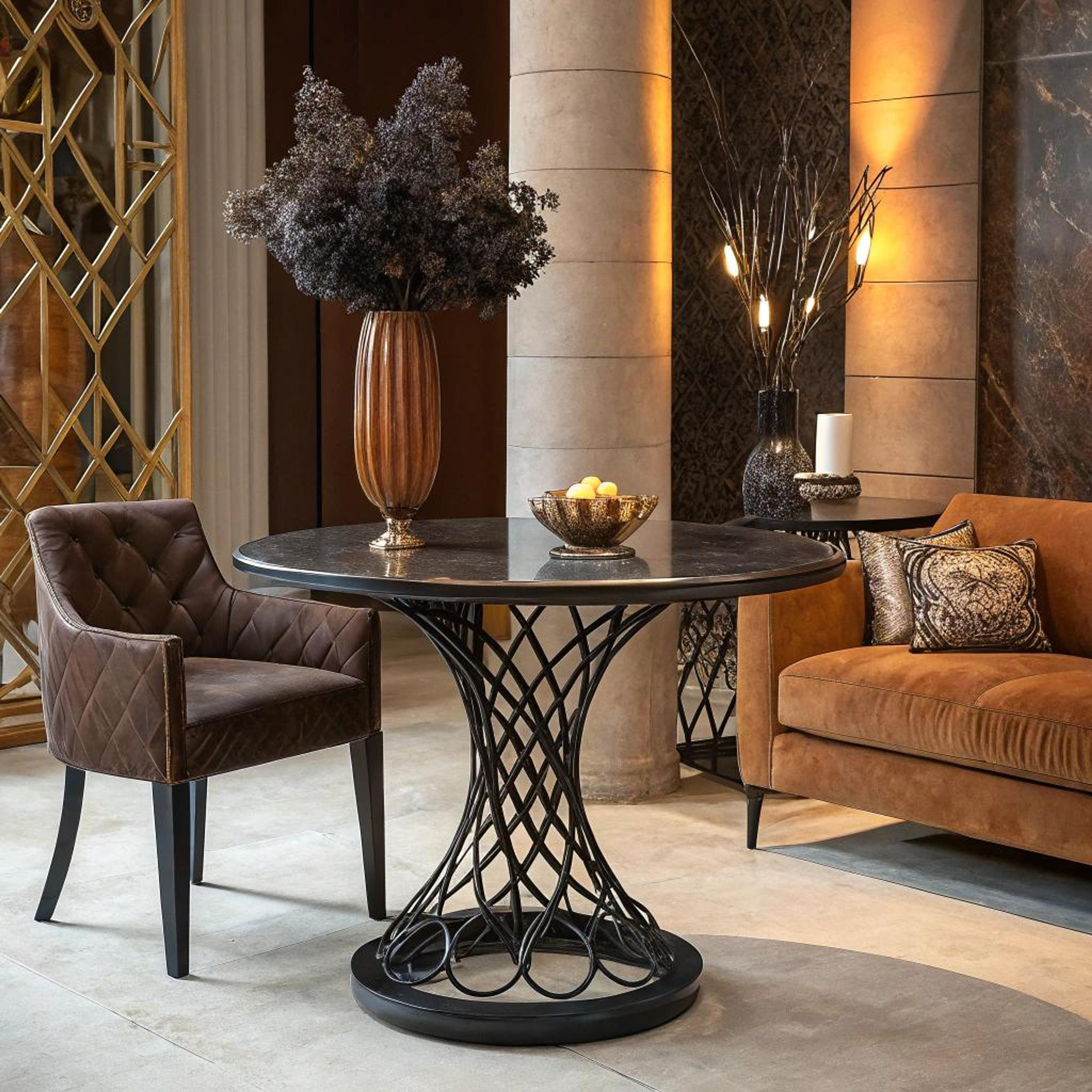 Leren fauteuil in herfsttinten