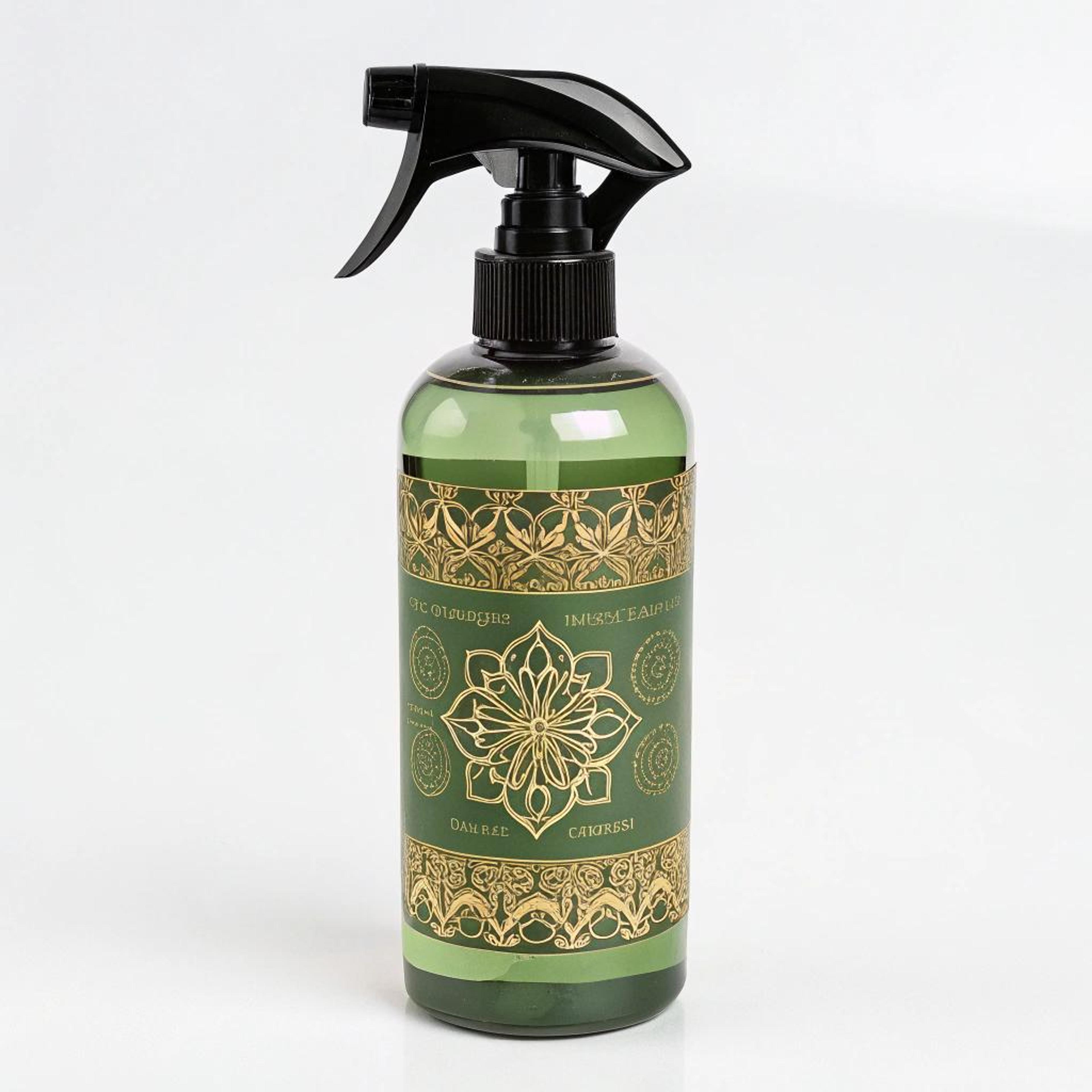 Groene flacon met gouden details