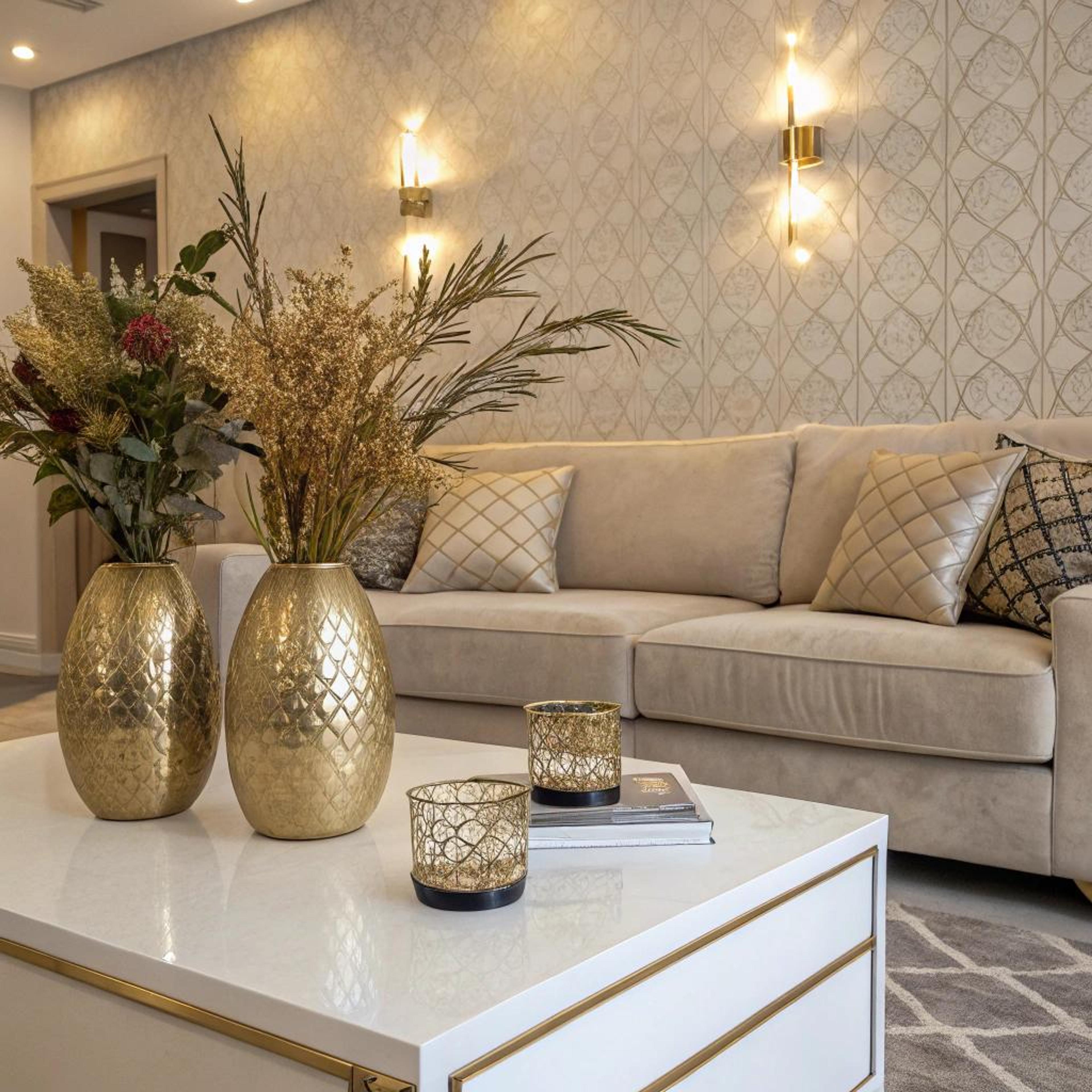 Gouden vazen als blikvanger