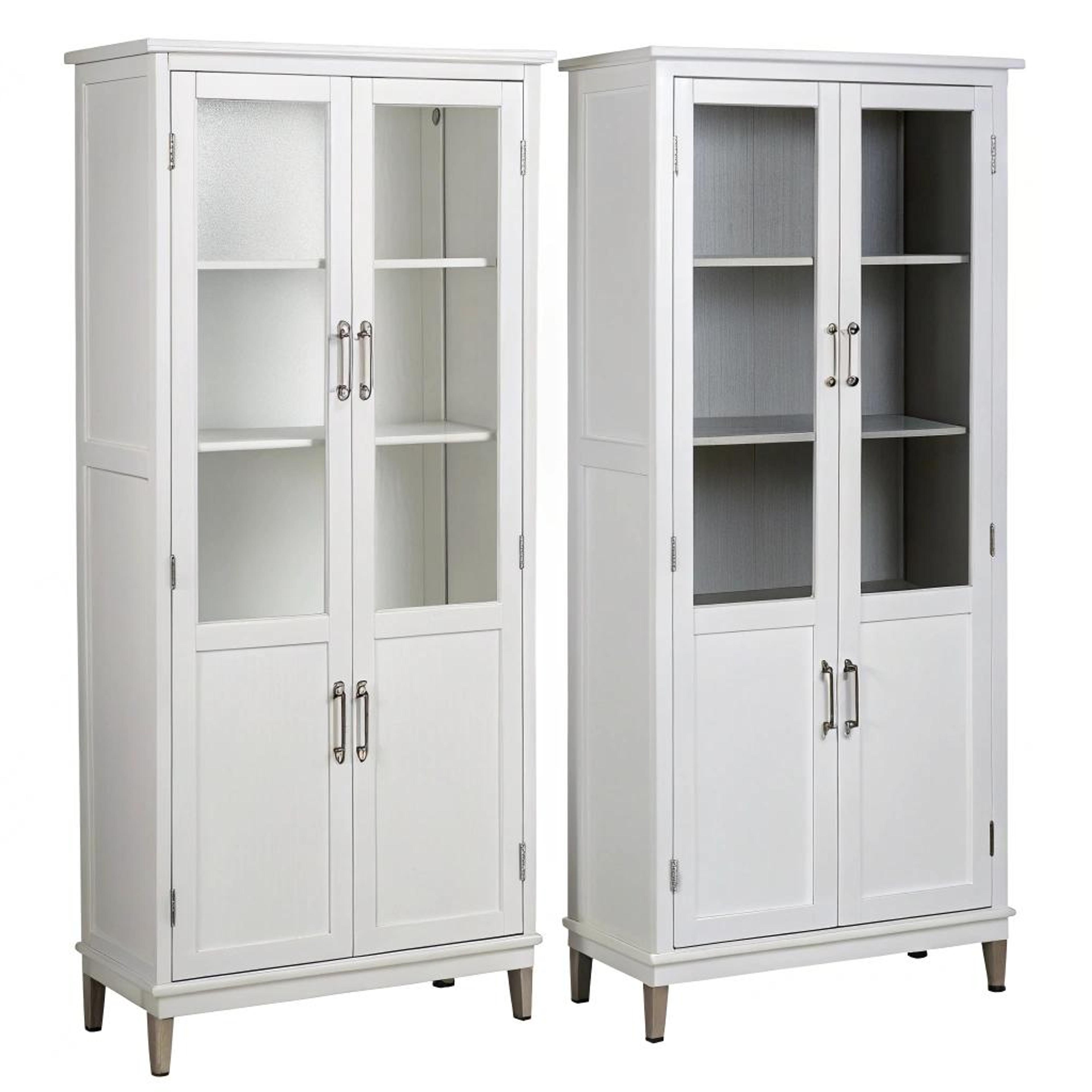 Strakke witte kasten met glas