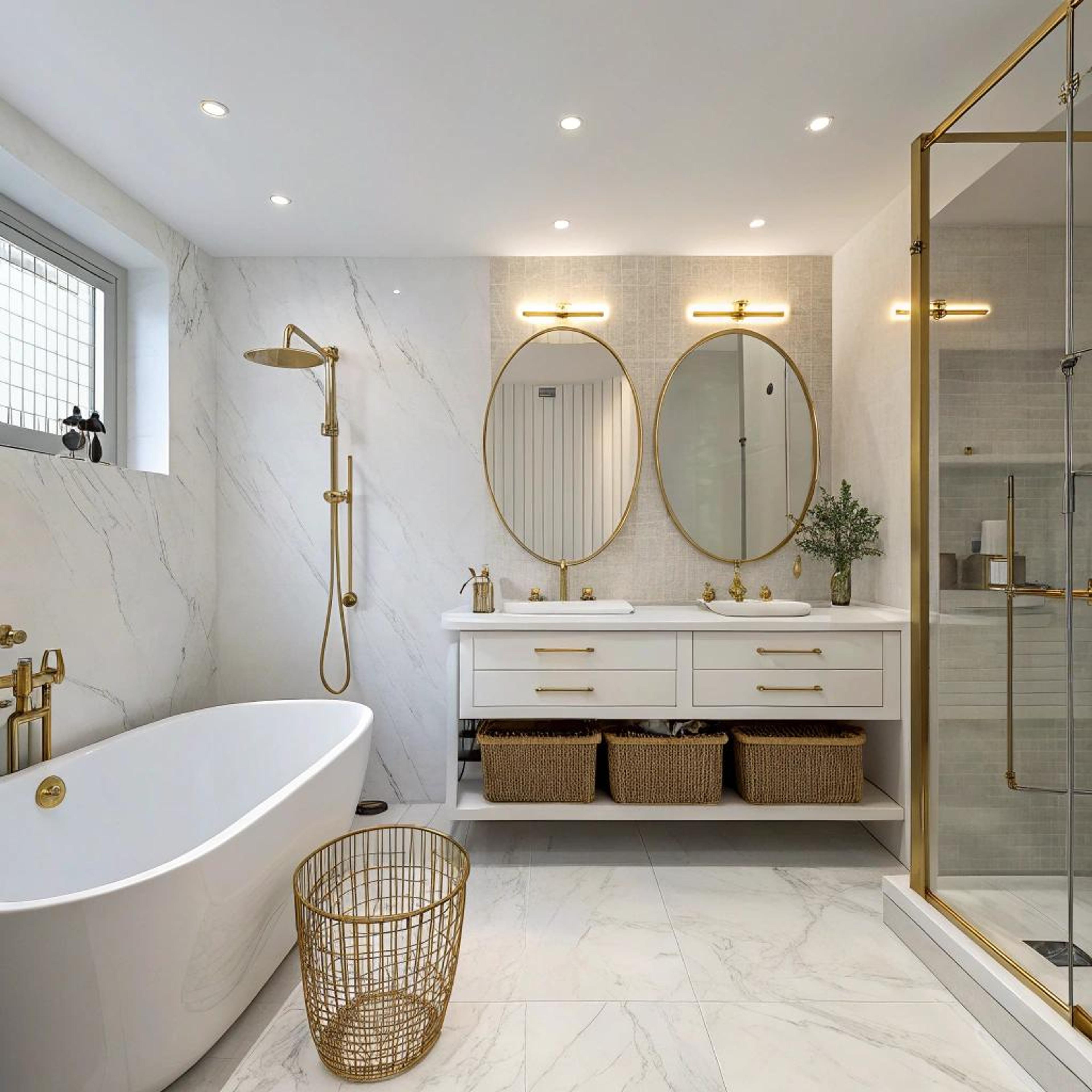 Gouden accenten en marmerlook