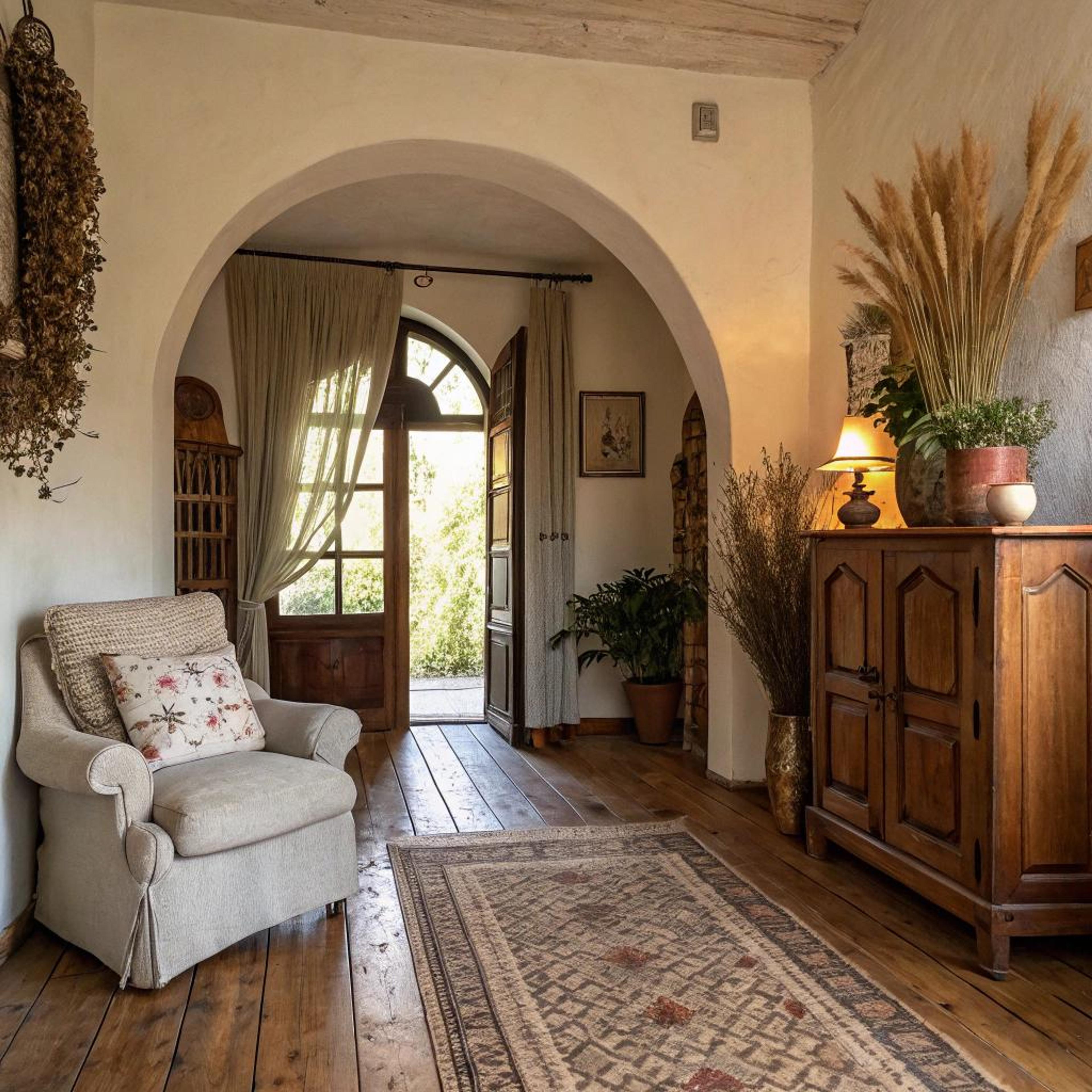 Gezellige hoek met bloemenkussens