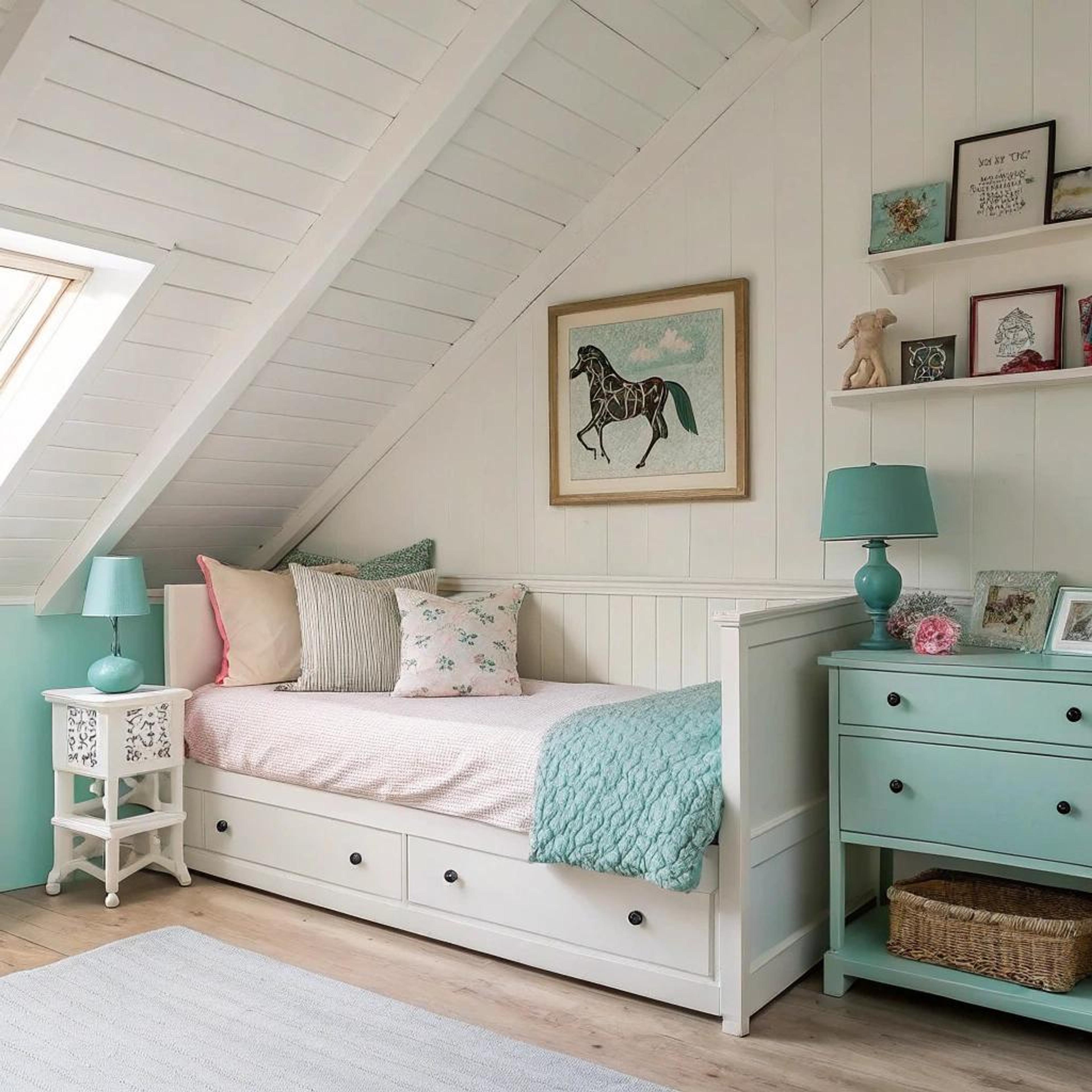 Pasteltinten met turquoise details