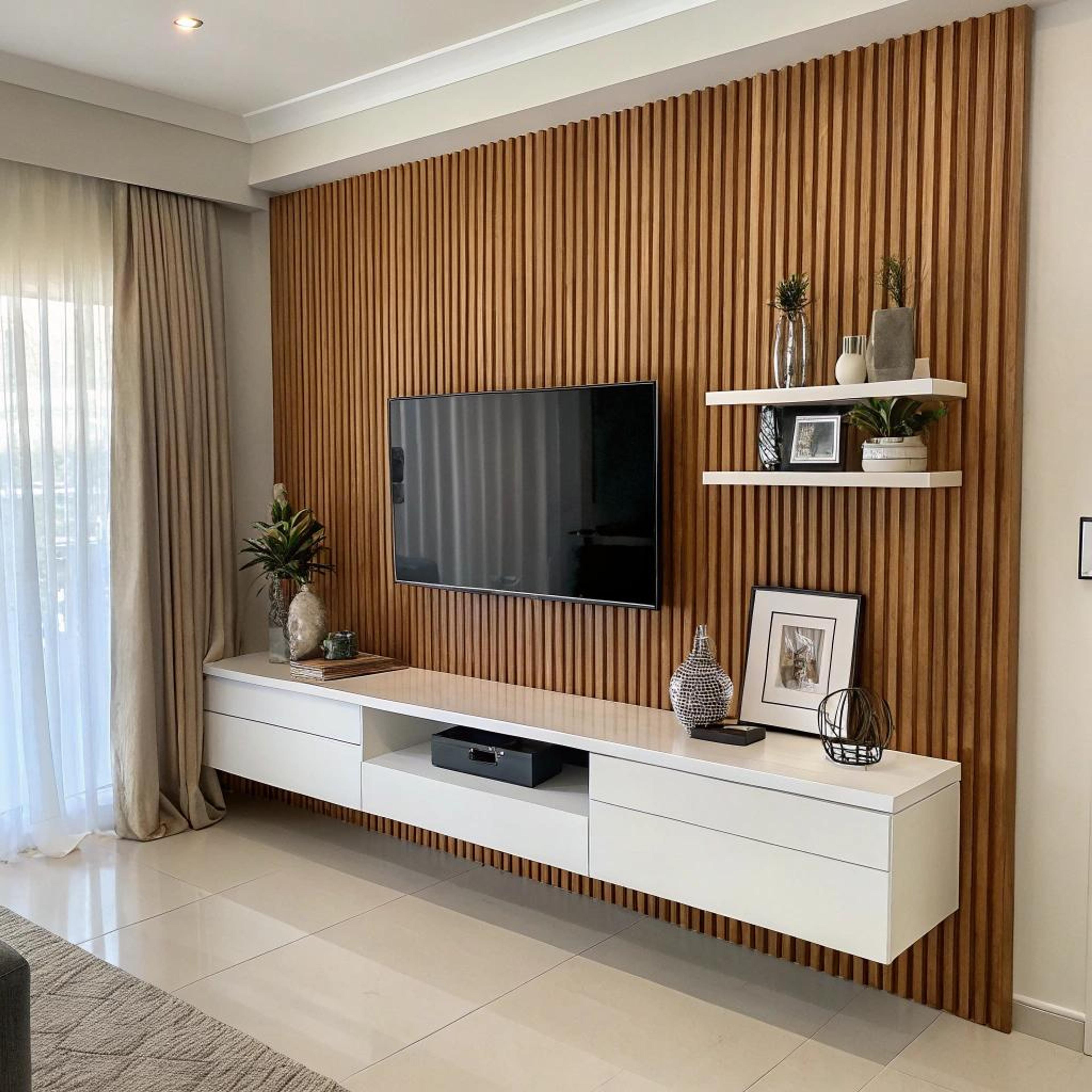 Houten lattenwand met elegantie