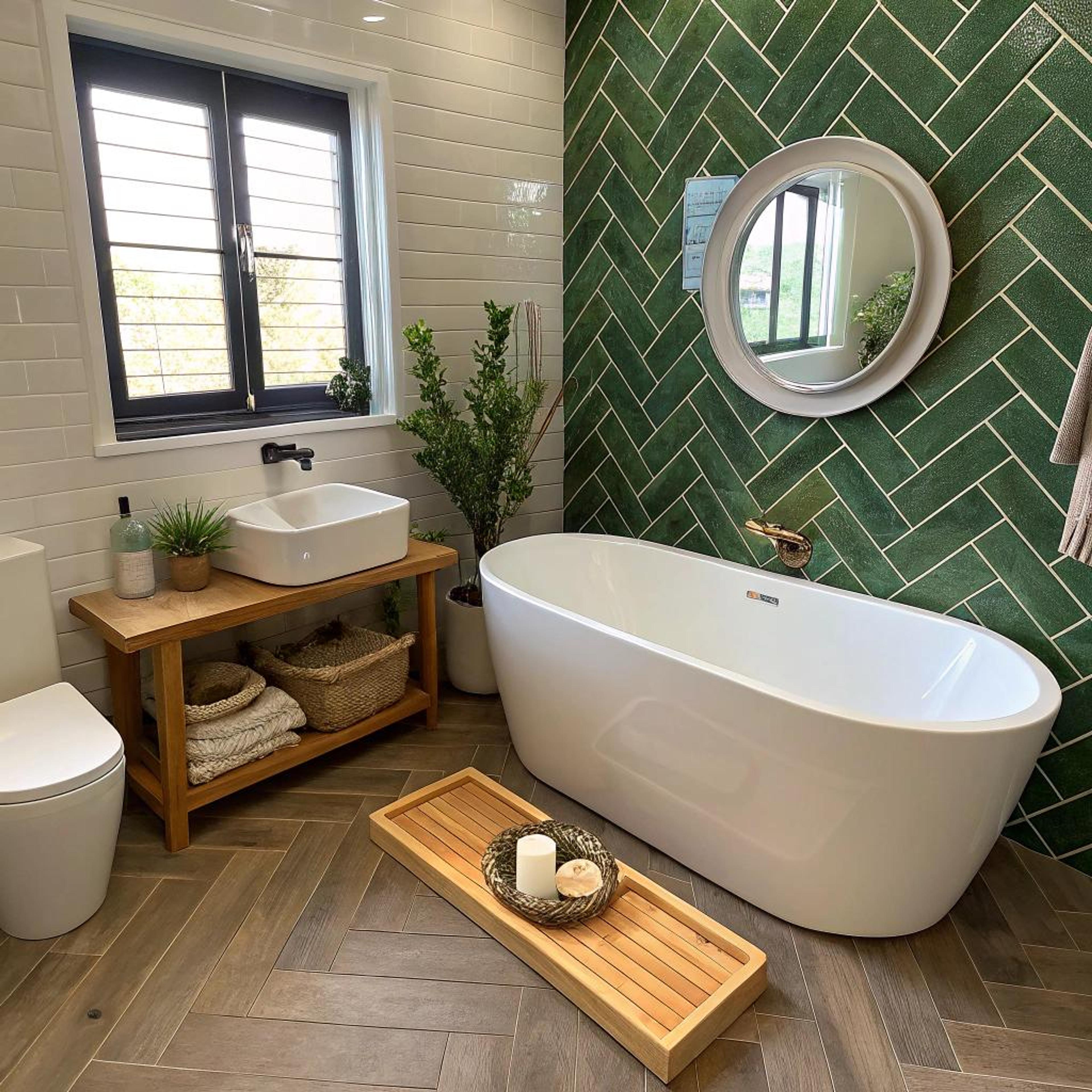 Groene tegels als blikvanger