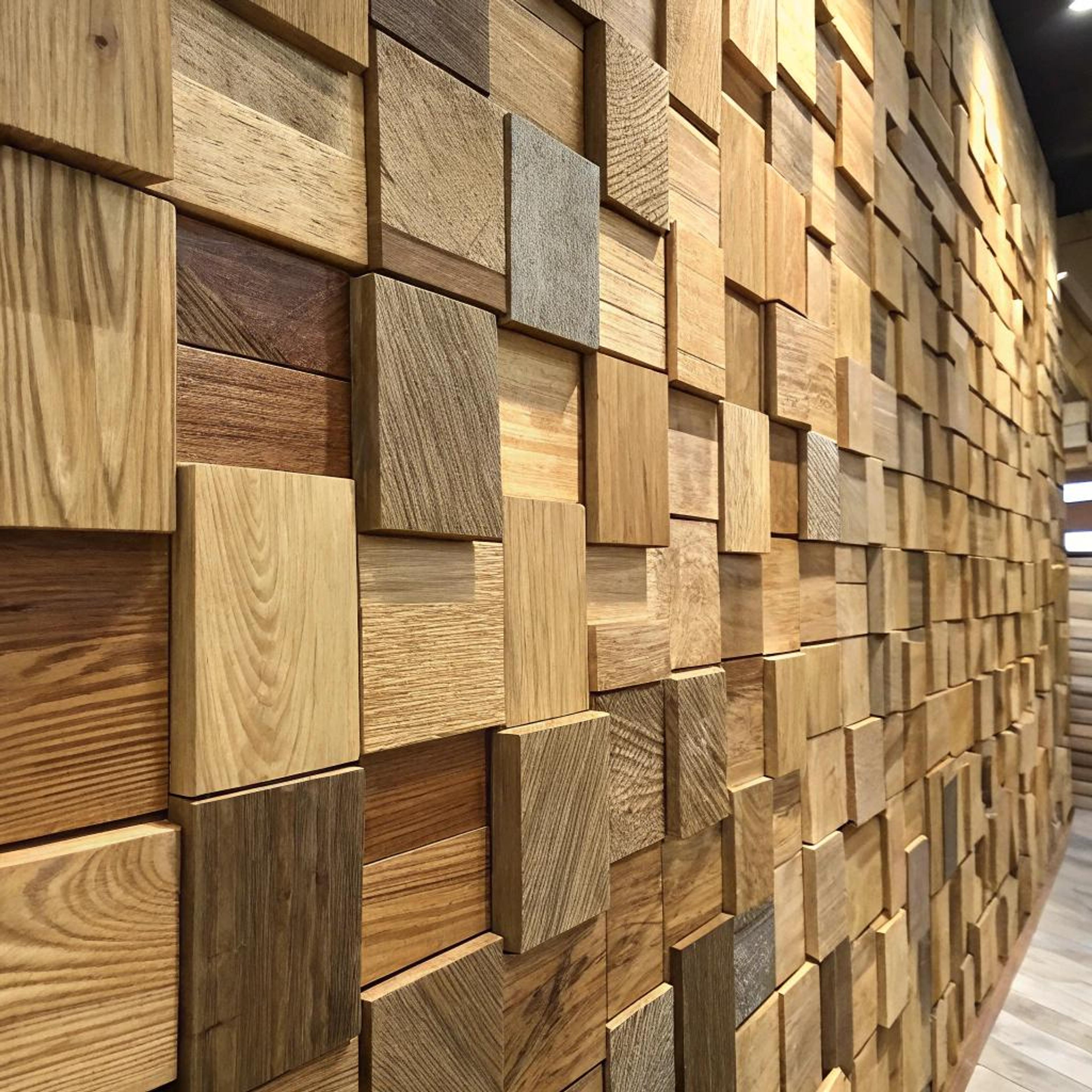 Geometrisch reliëf met houttinten