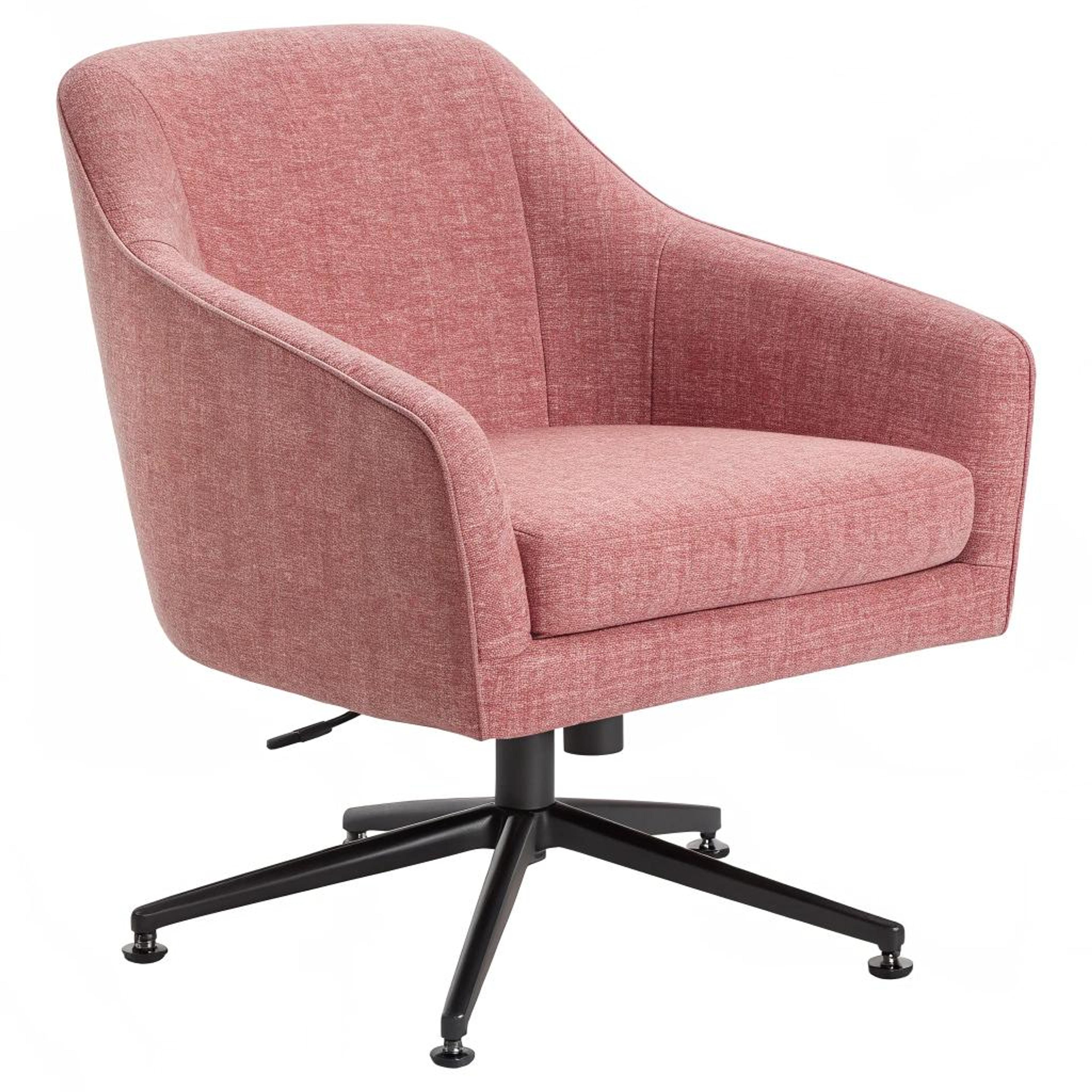 Zachtroze draaifauteuil als eyecatcher