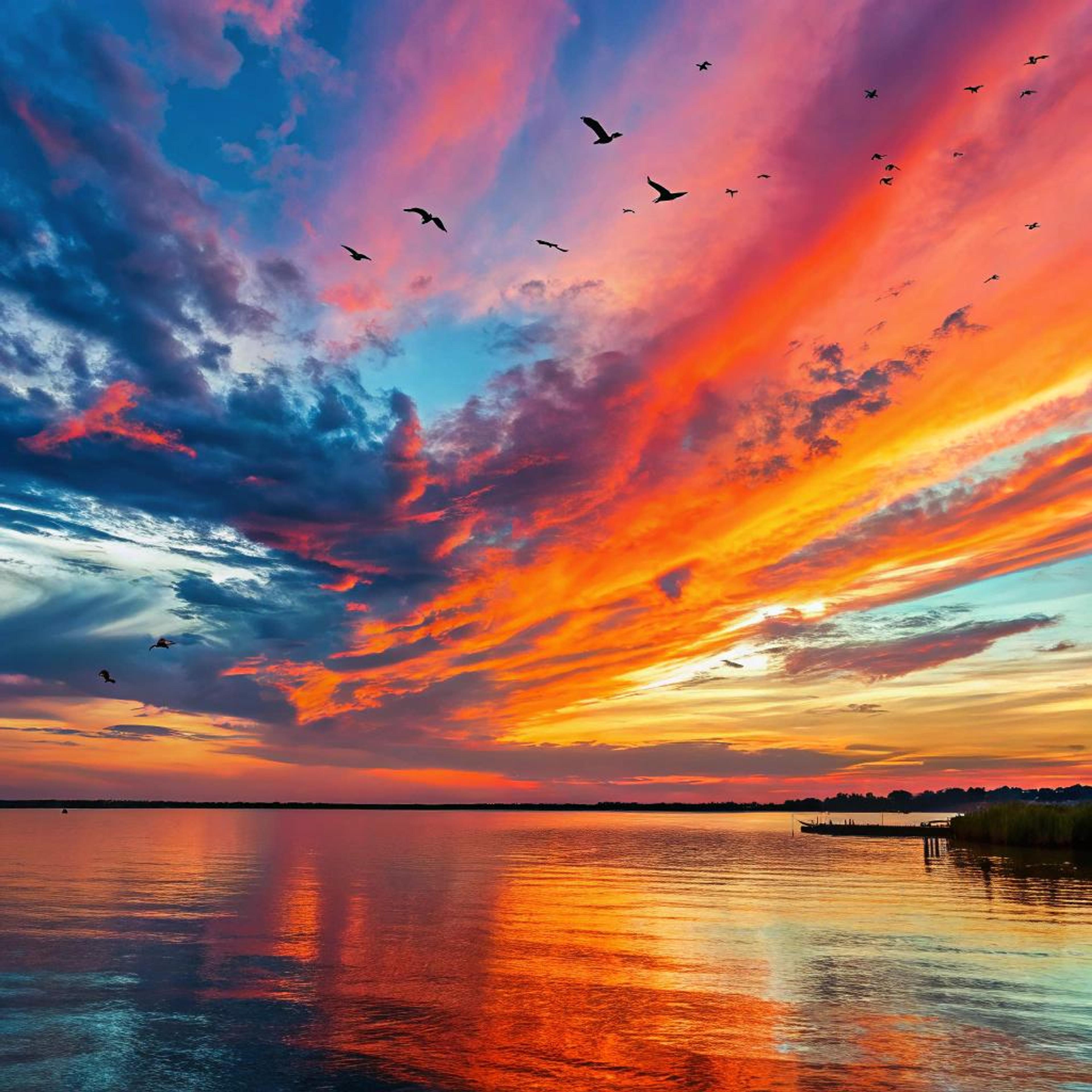 Kleurrijke zonsondergang als inspiratie