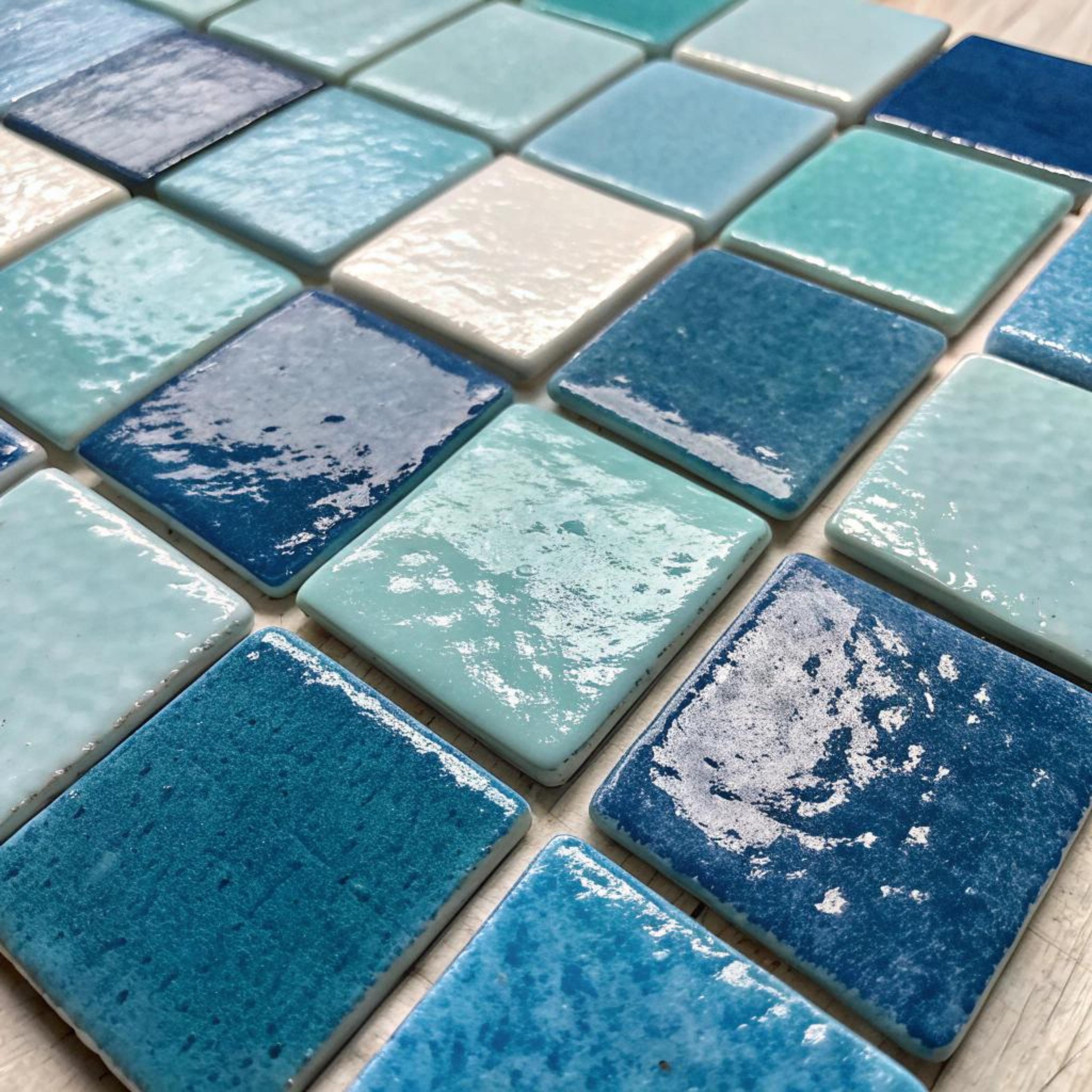 Blauw mozaïek als blikvanger