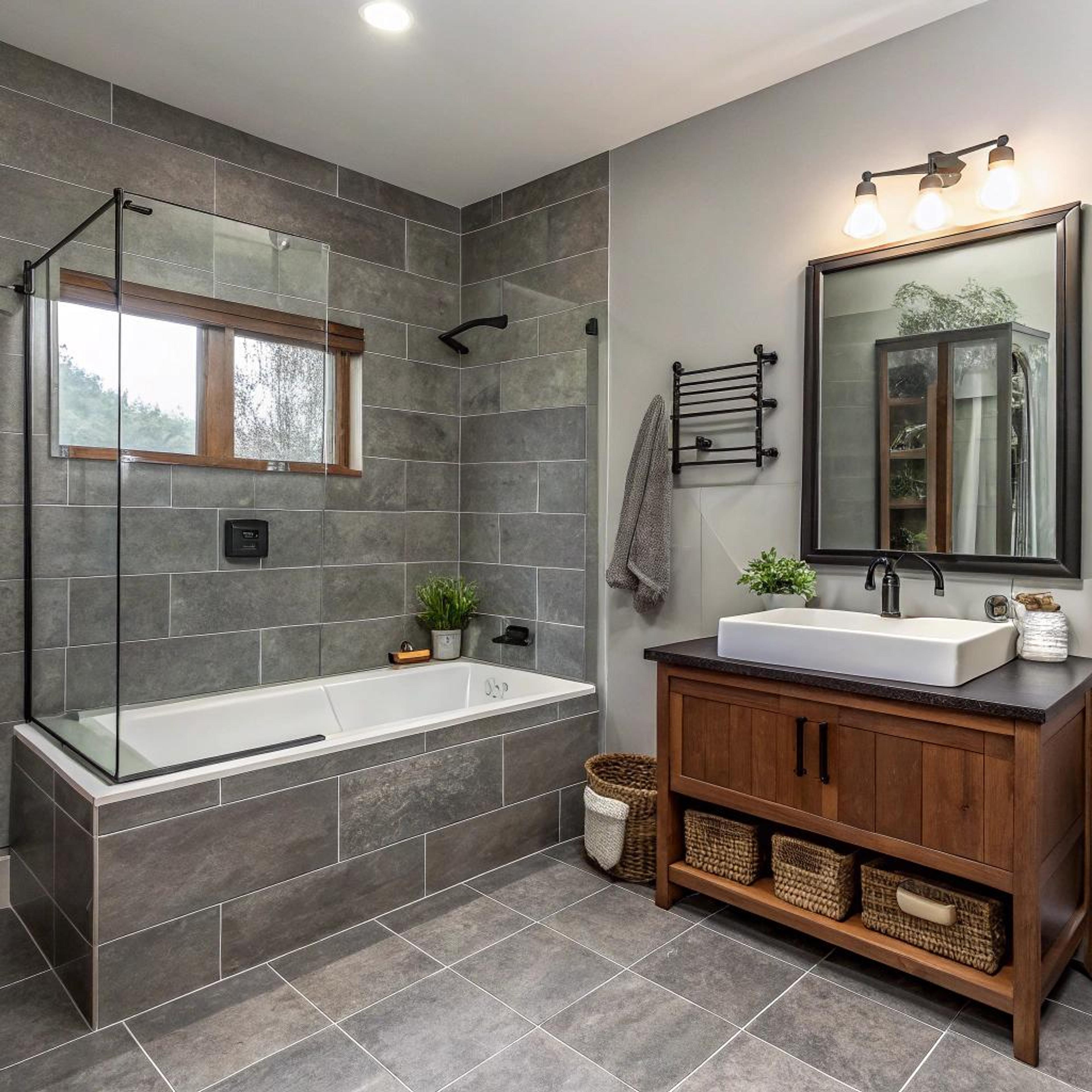 Houten details tussen grijstinten