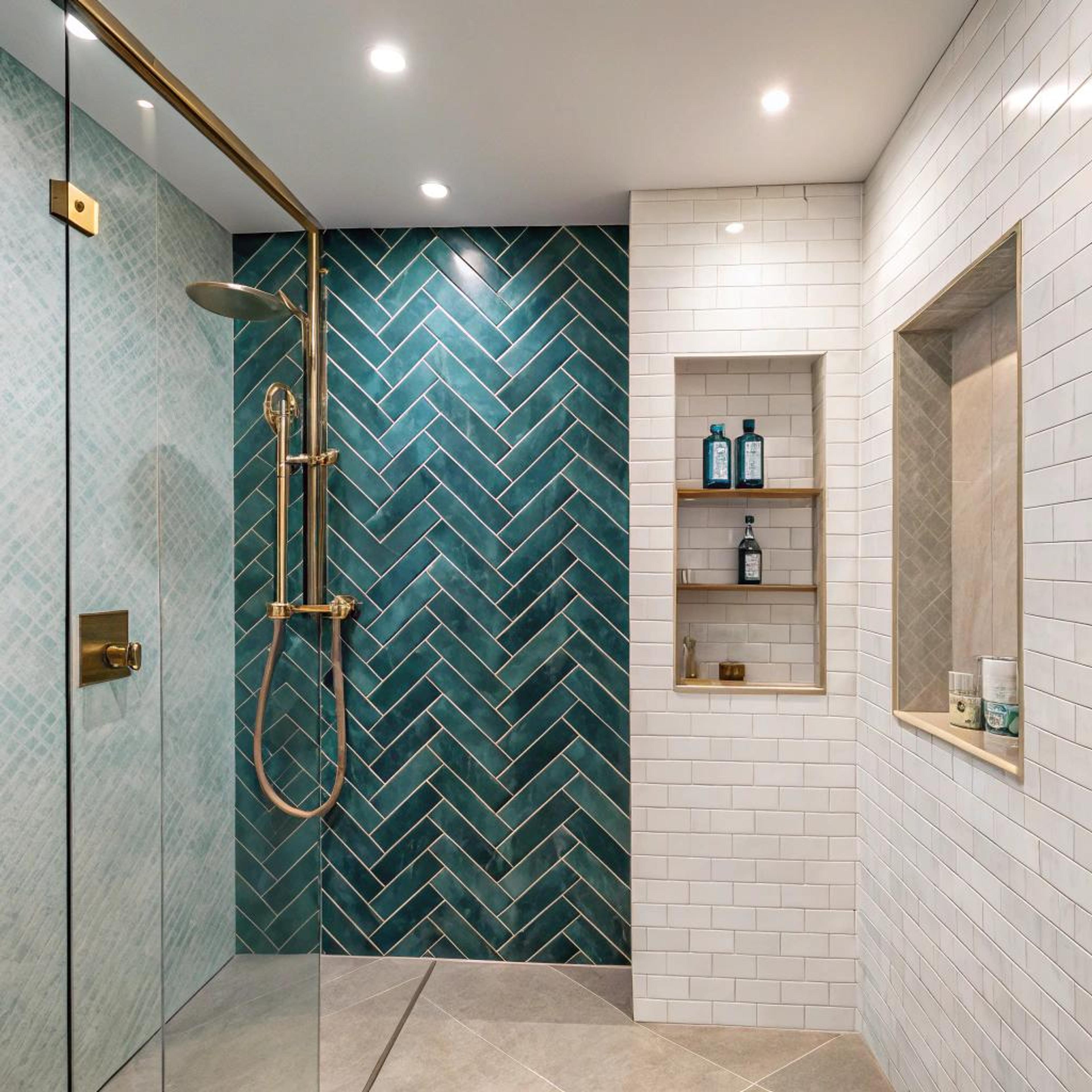 Teal visgraat als blikvanger