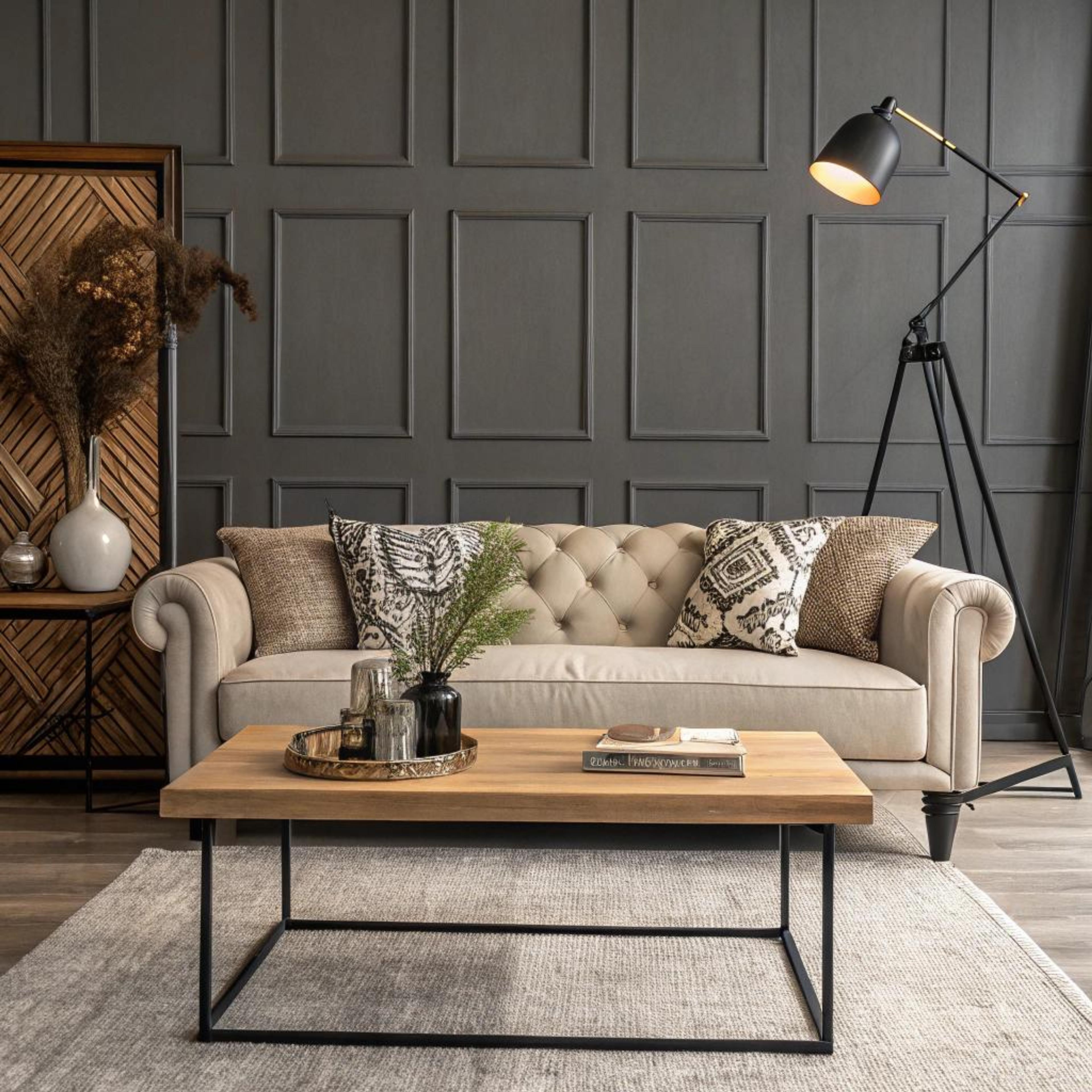 Diepte met donkere lambrisering