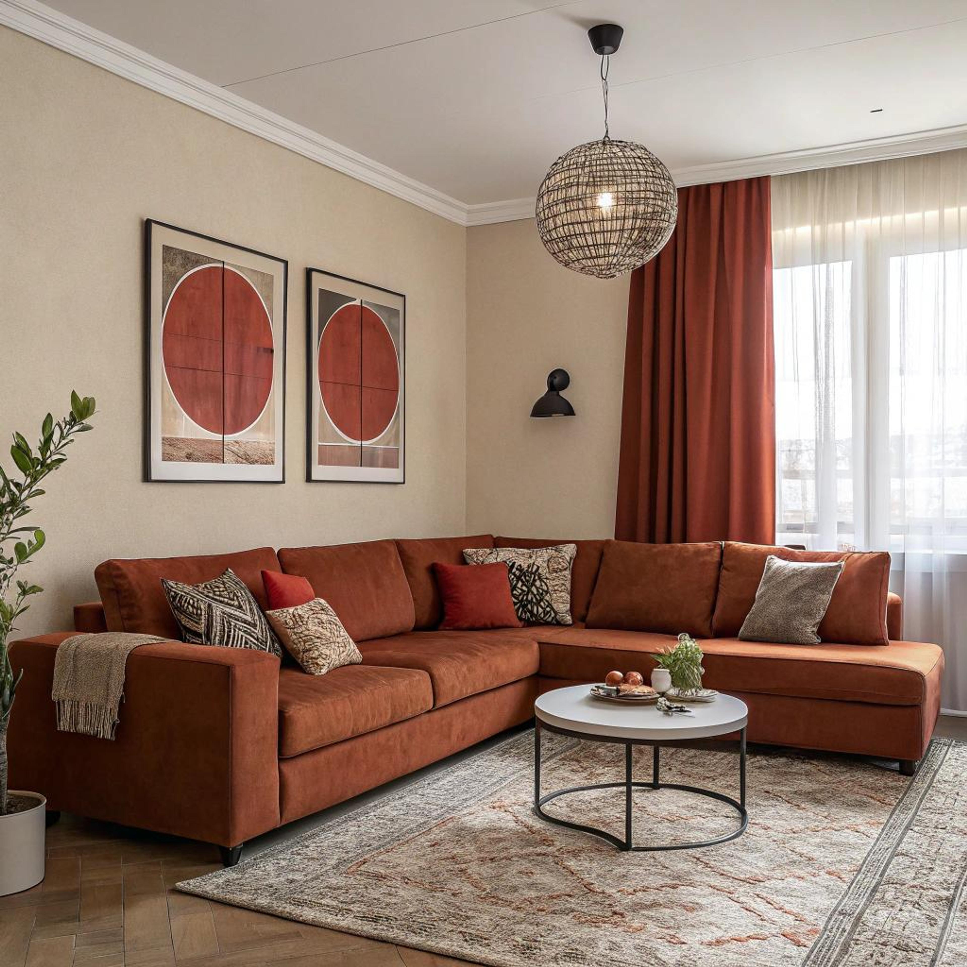 Texturen bij terracotta zithoek