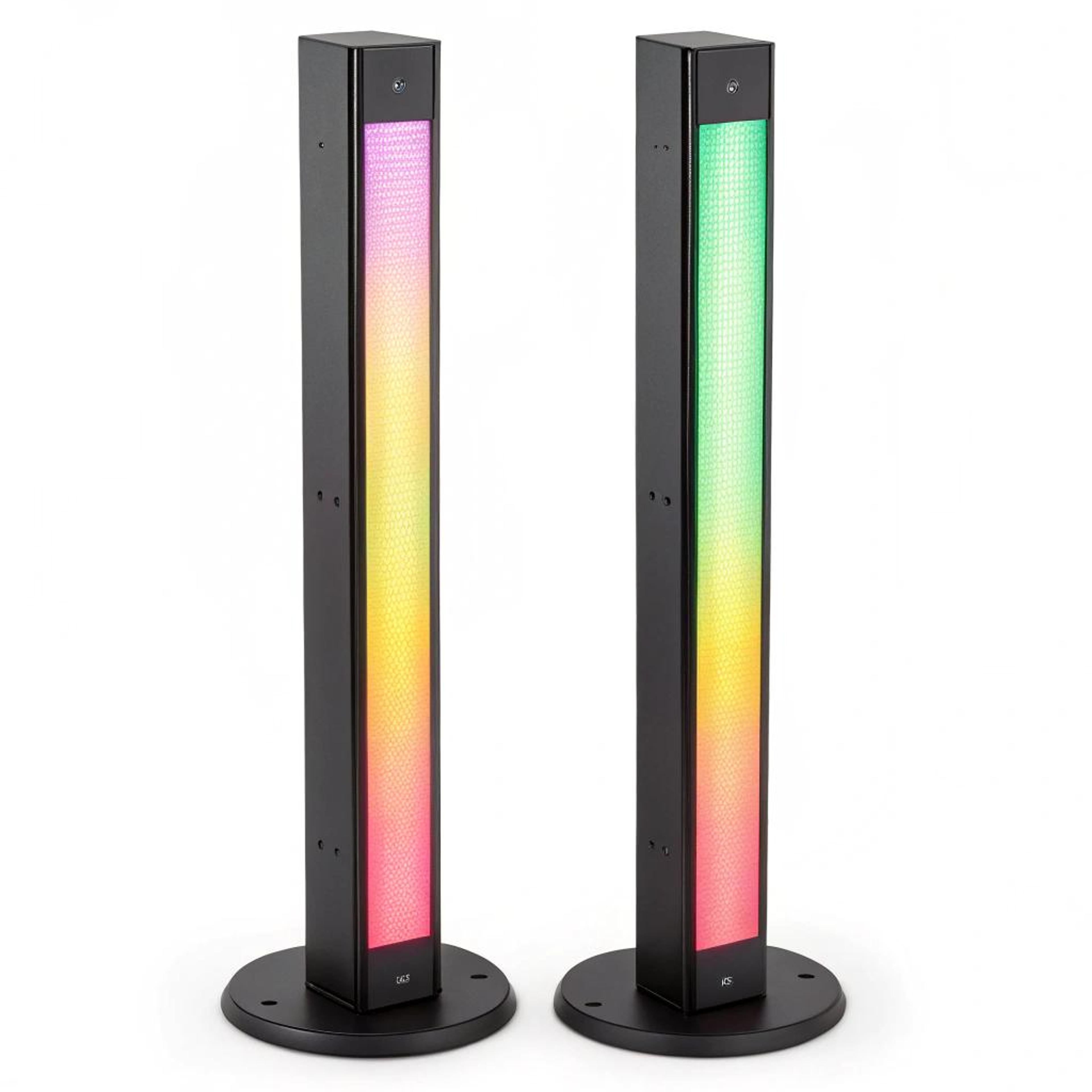 Strakke lichtzuilen met kleurendynamiek