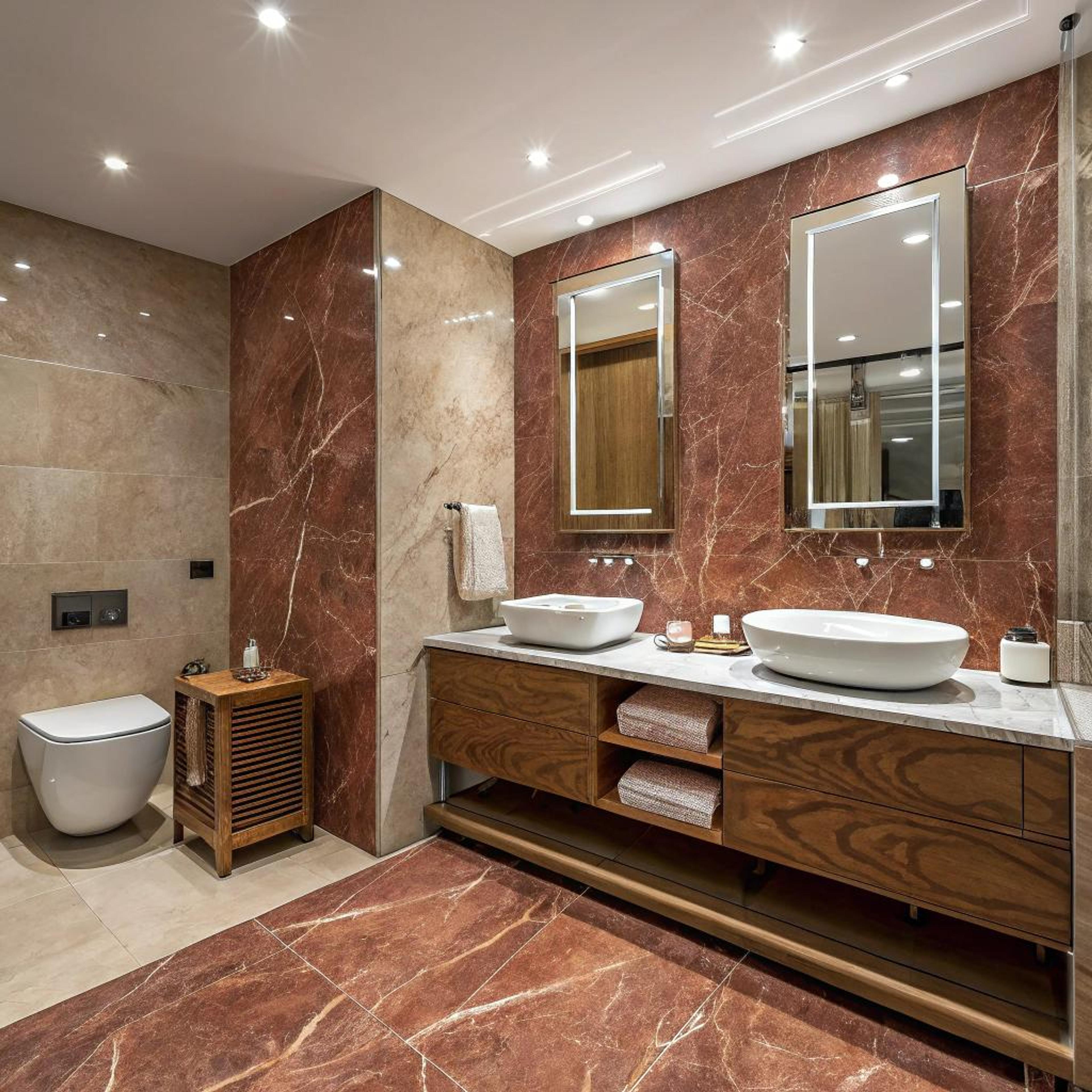 Marmerlook met warme sfeer