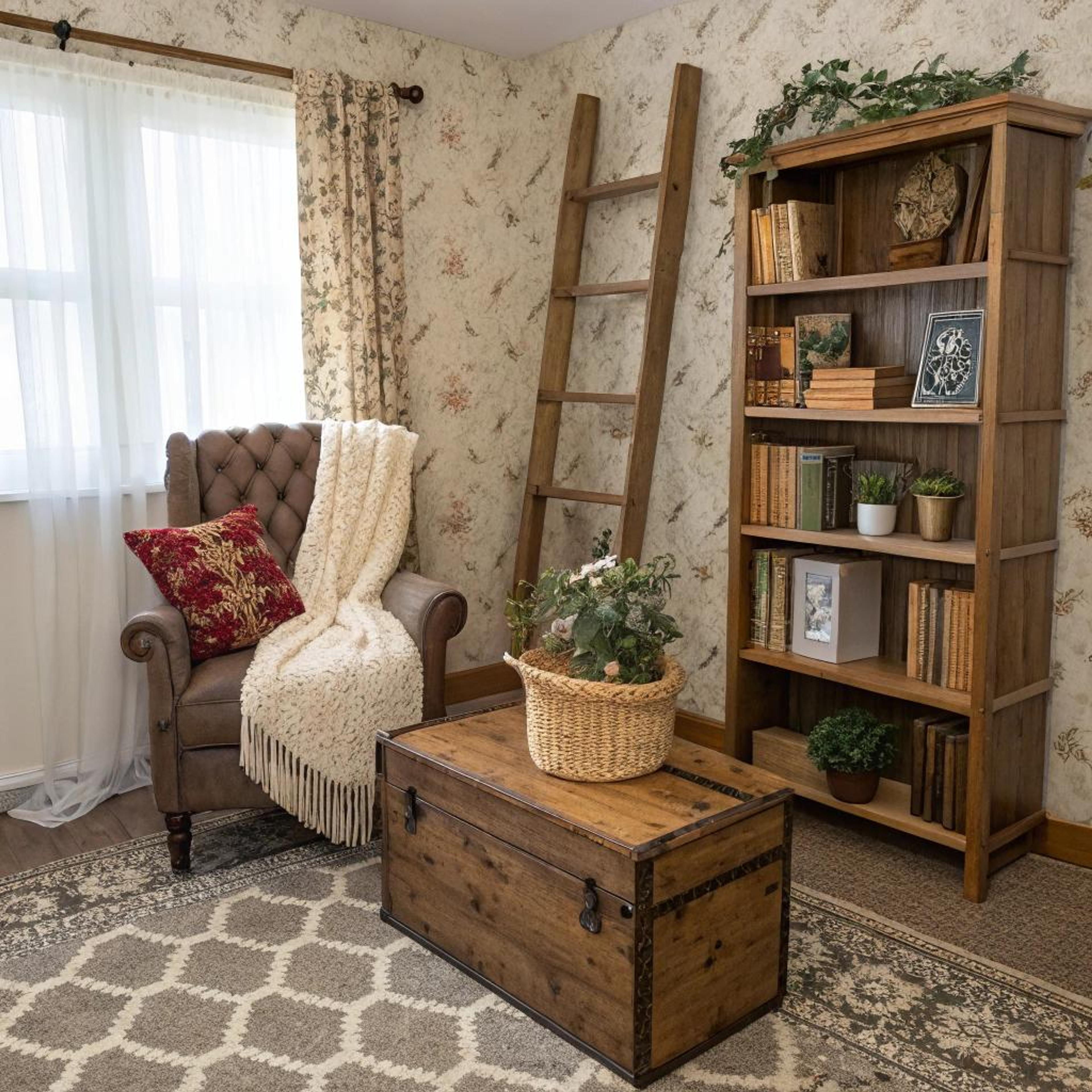 Vintage hoekje met ladder