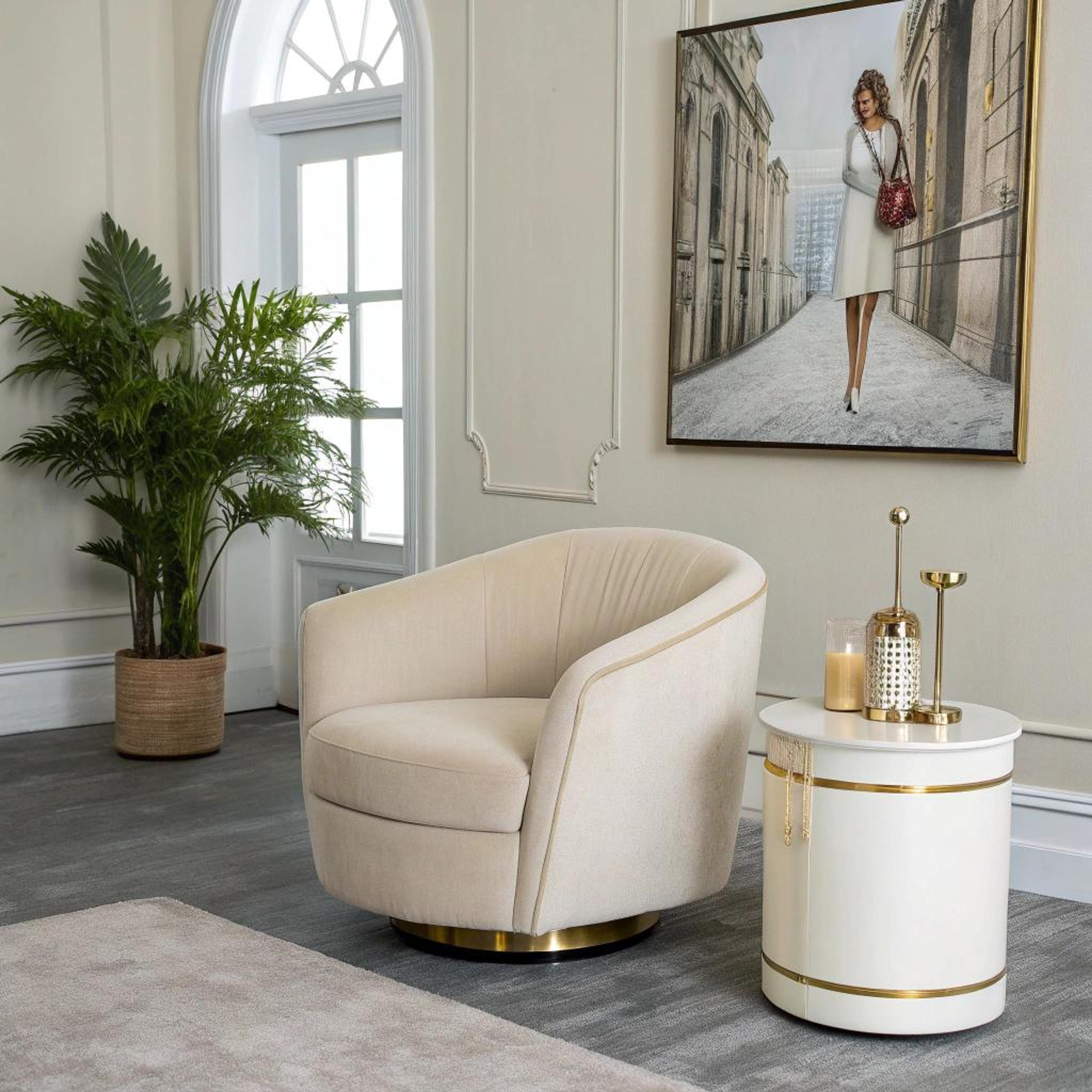 Luxe zithoek met goudaccenten