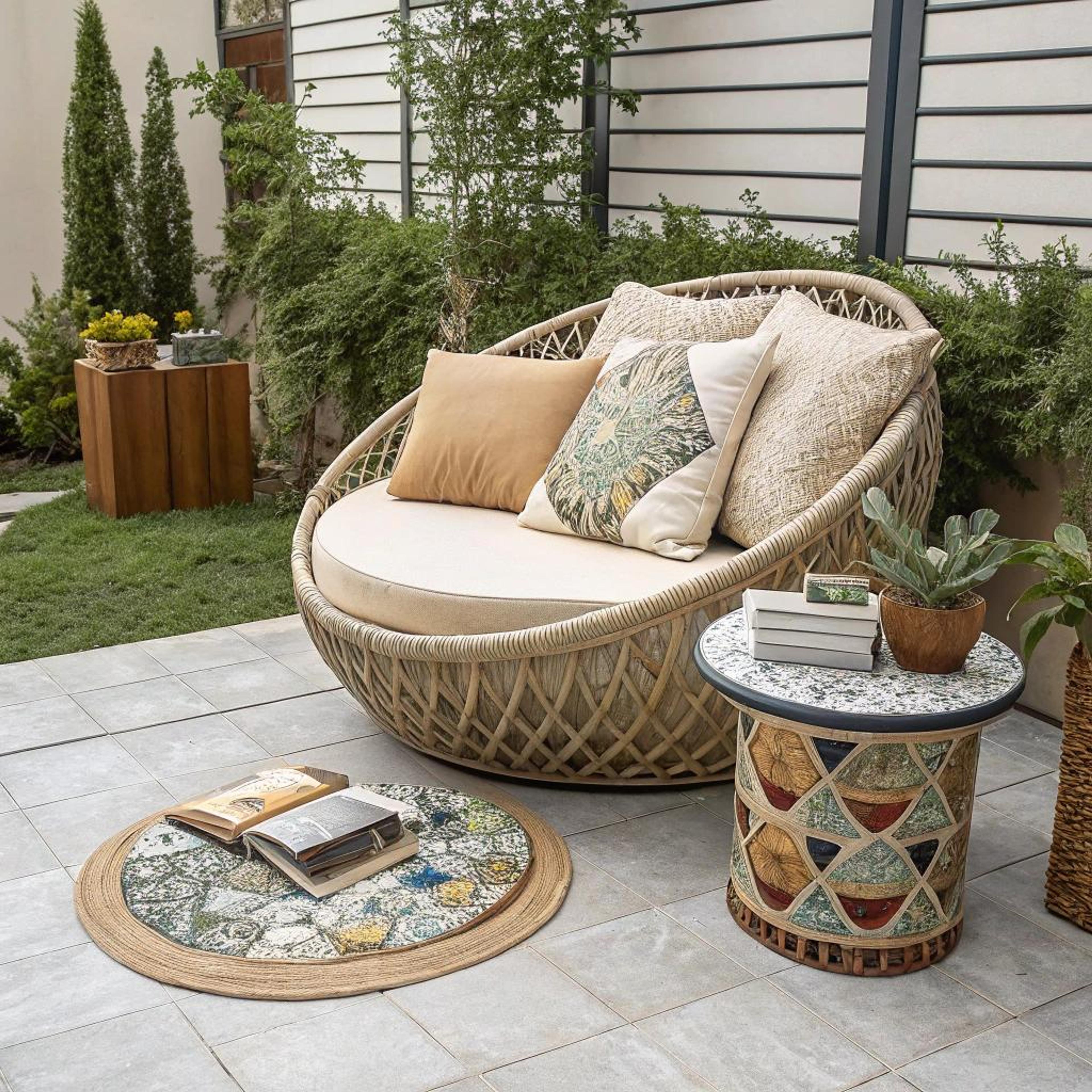 Botanisch hoekje met dagbed