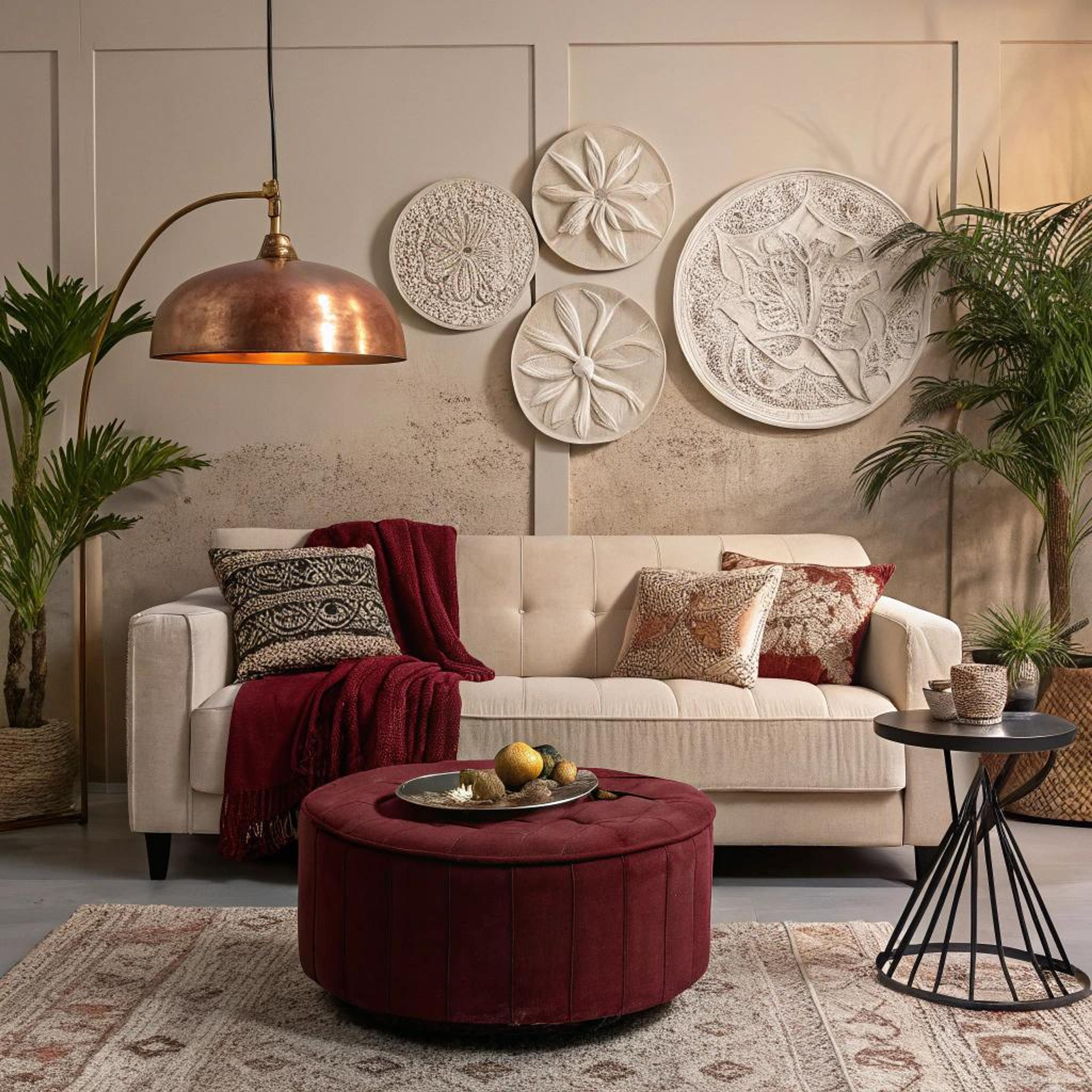 Dieprode plaid als blikvanger