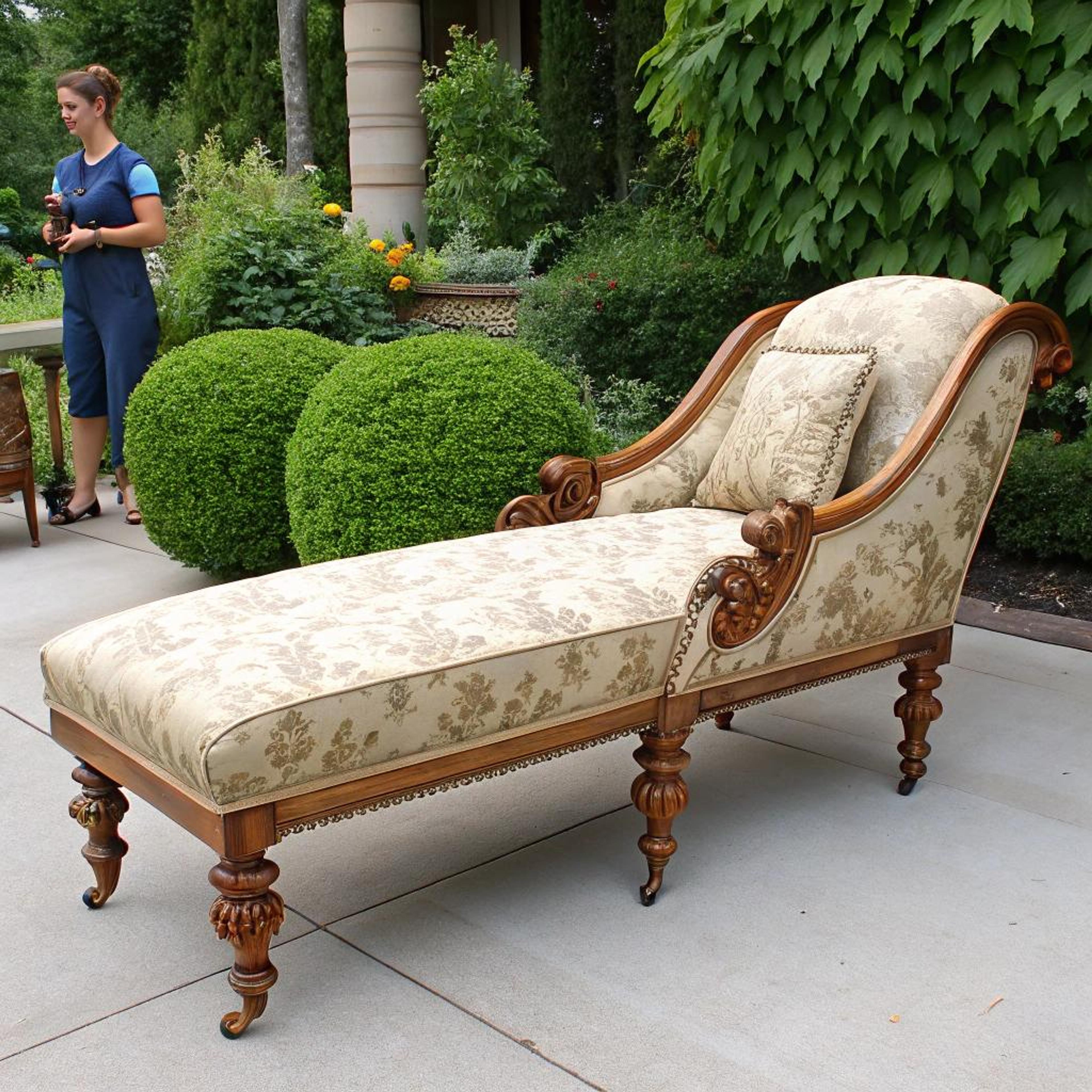 Chaise longue in groene oase
