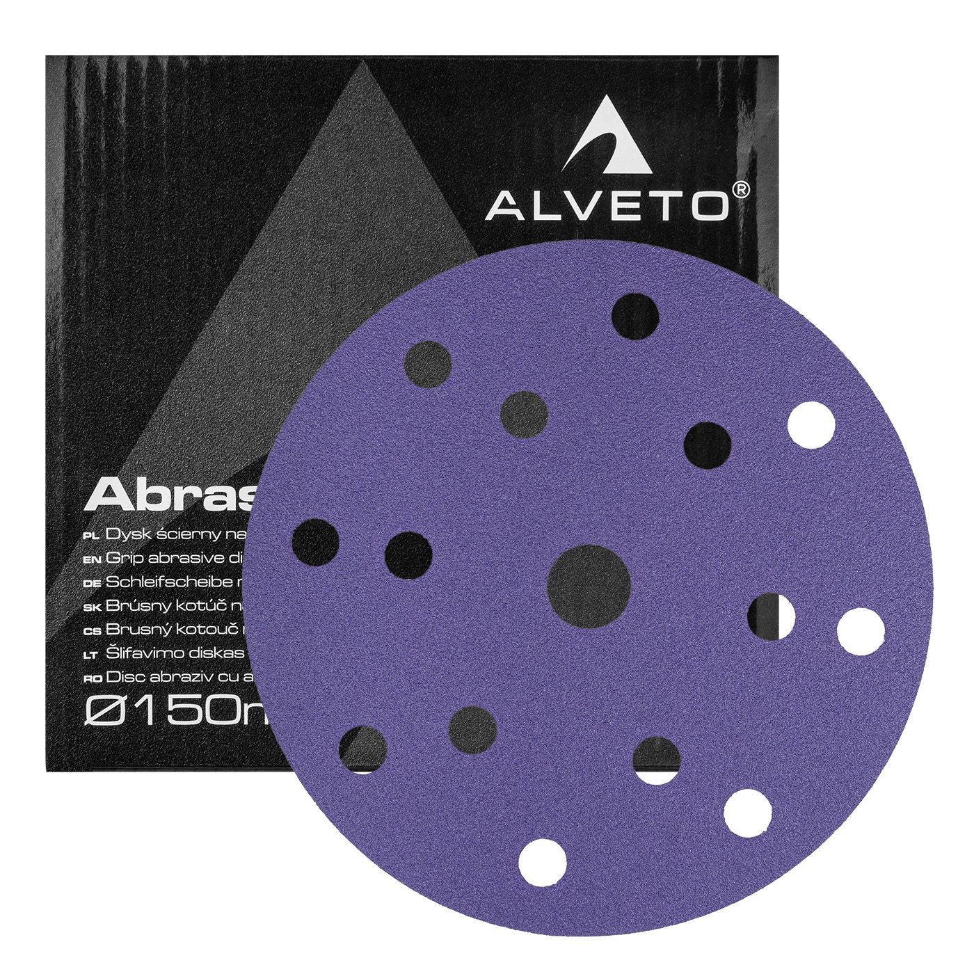 Abrasive disc, ceramic 150mm 15H, Alveto Cyrion Velcro
