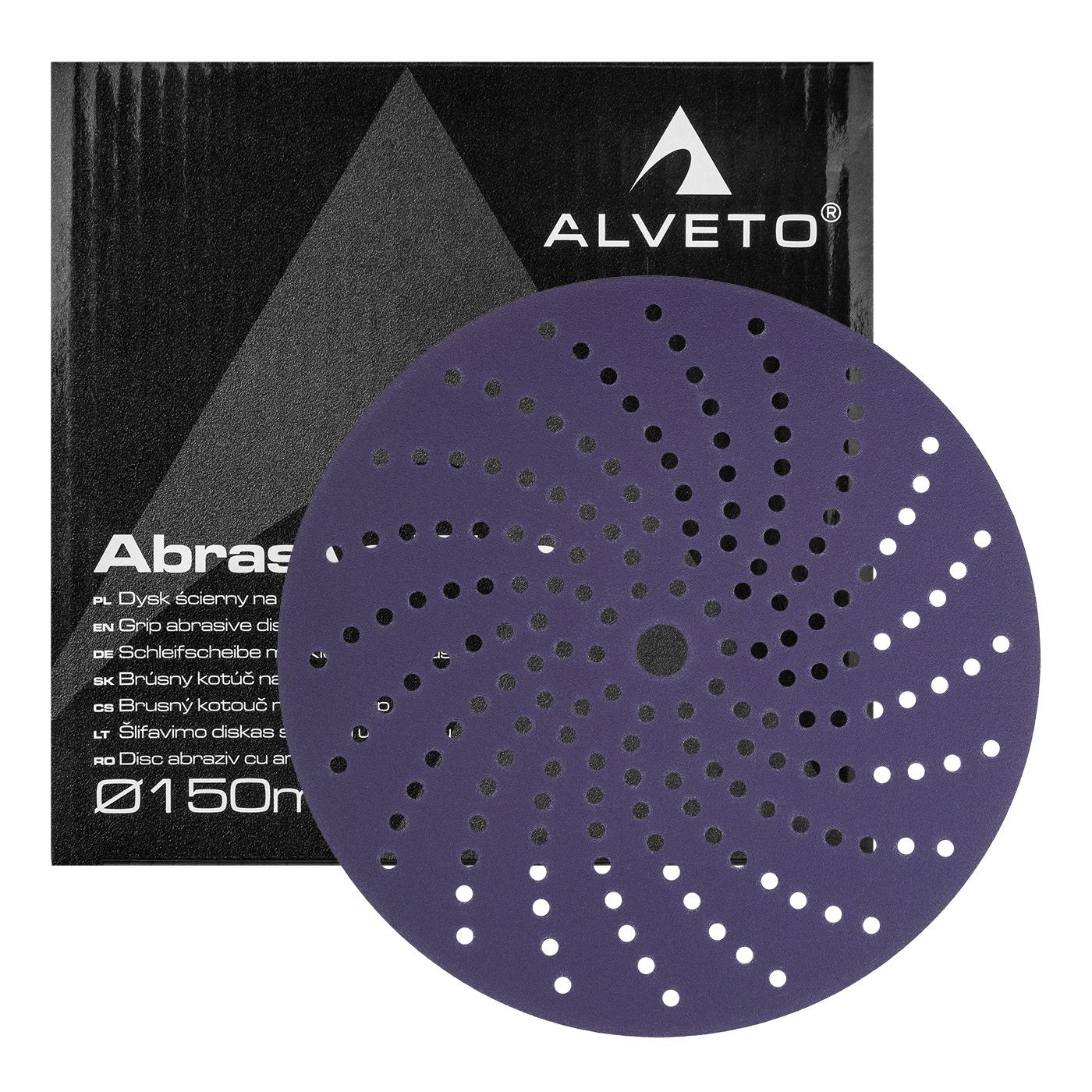 Ceramic abrasive disc 150mm 177h with Velcro, Alveto, purple