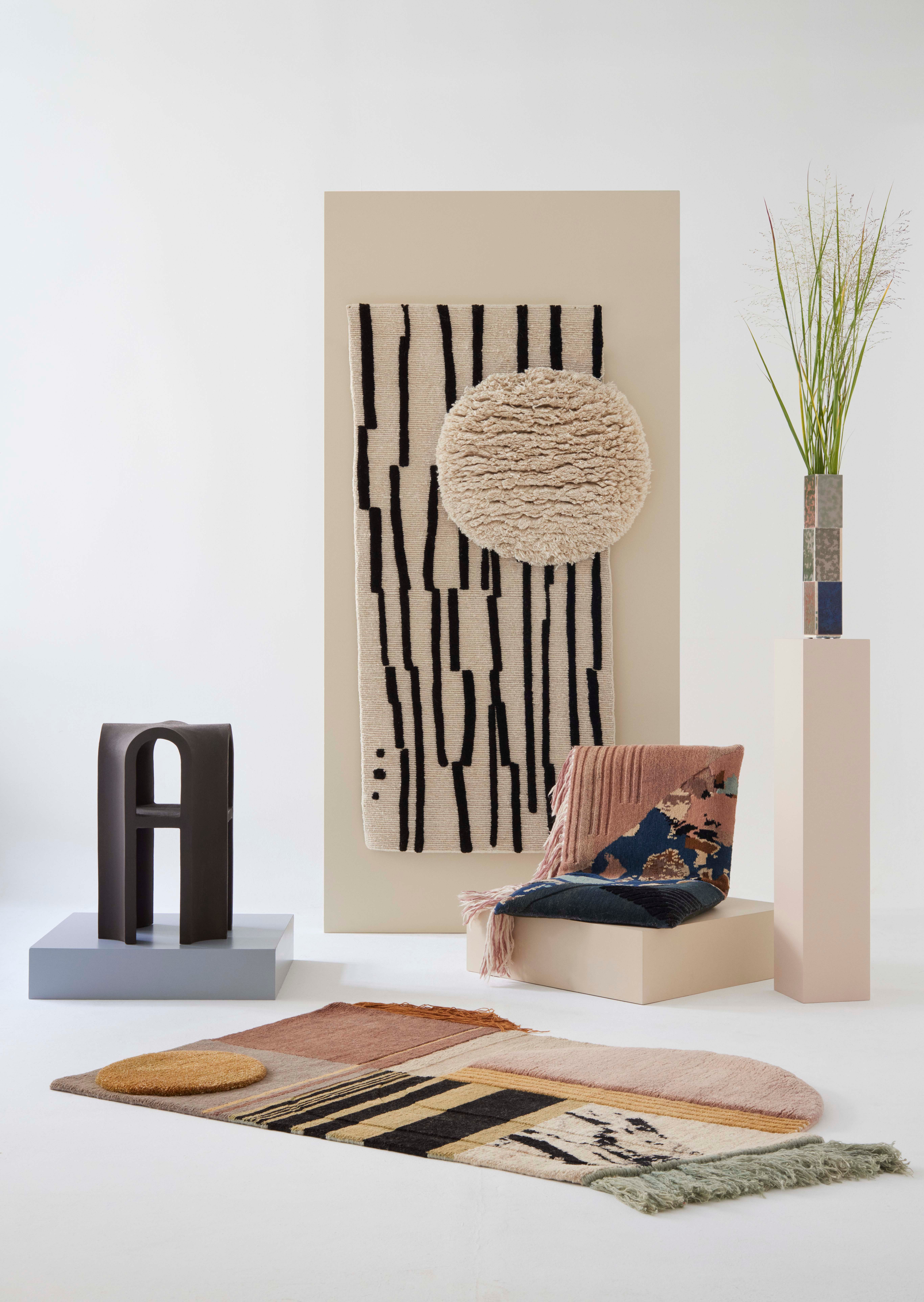 different carpets and textile objects