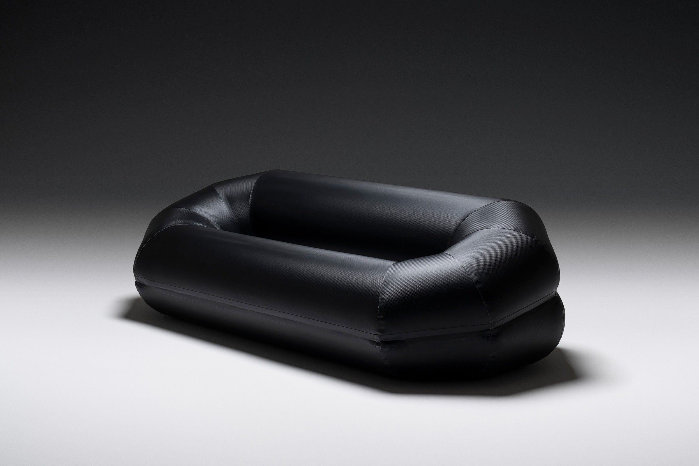 Black Sofa with a rubber texture