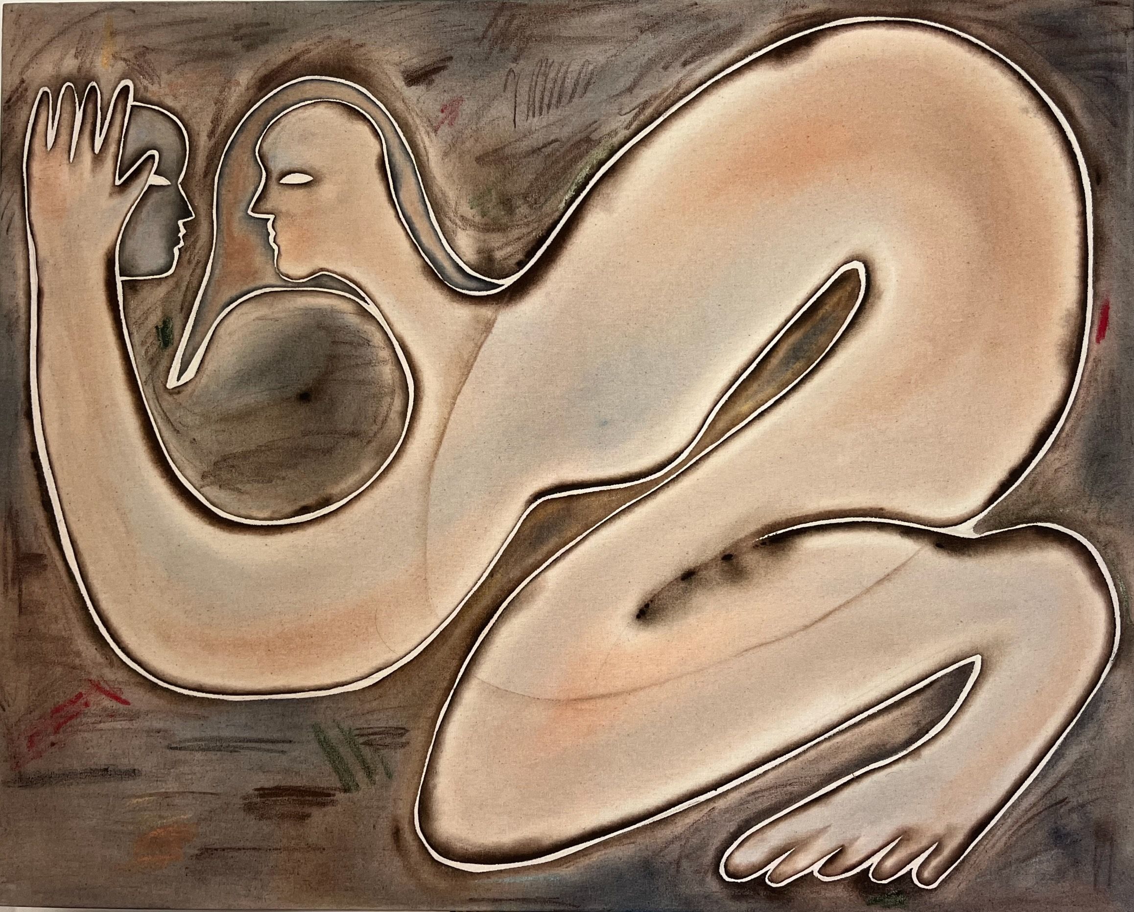Birdwoman with egg, self portrait — Anousha Payne