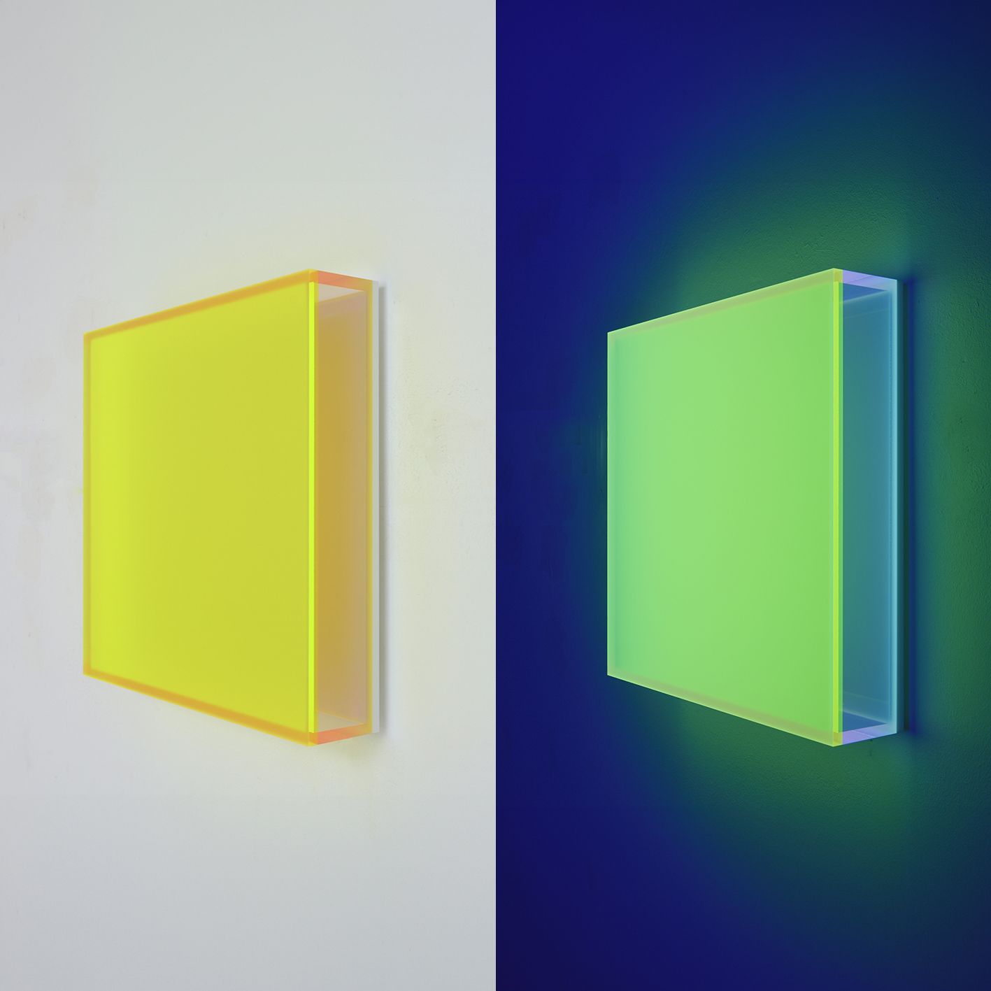 Colormirror satin green glow blue — Regine Schumann