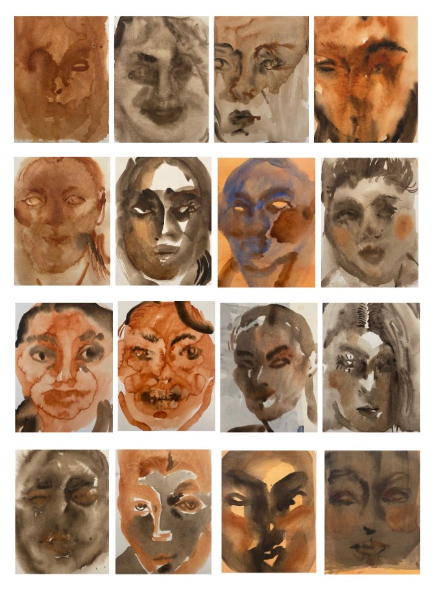 From the "Sketch Self-Portraits from a London studio" series — Dina DINKA Leonova