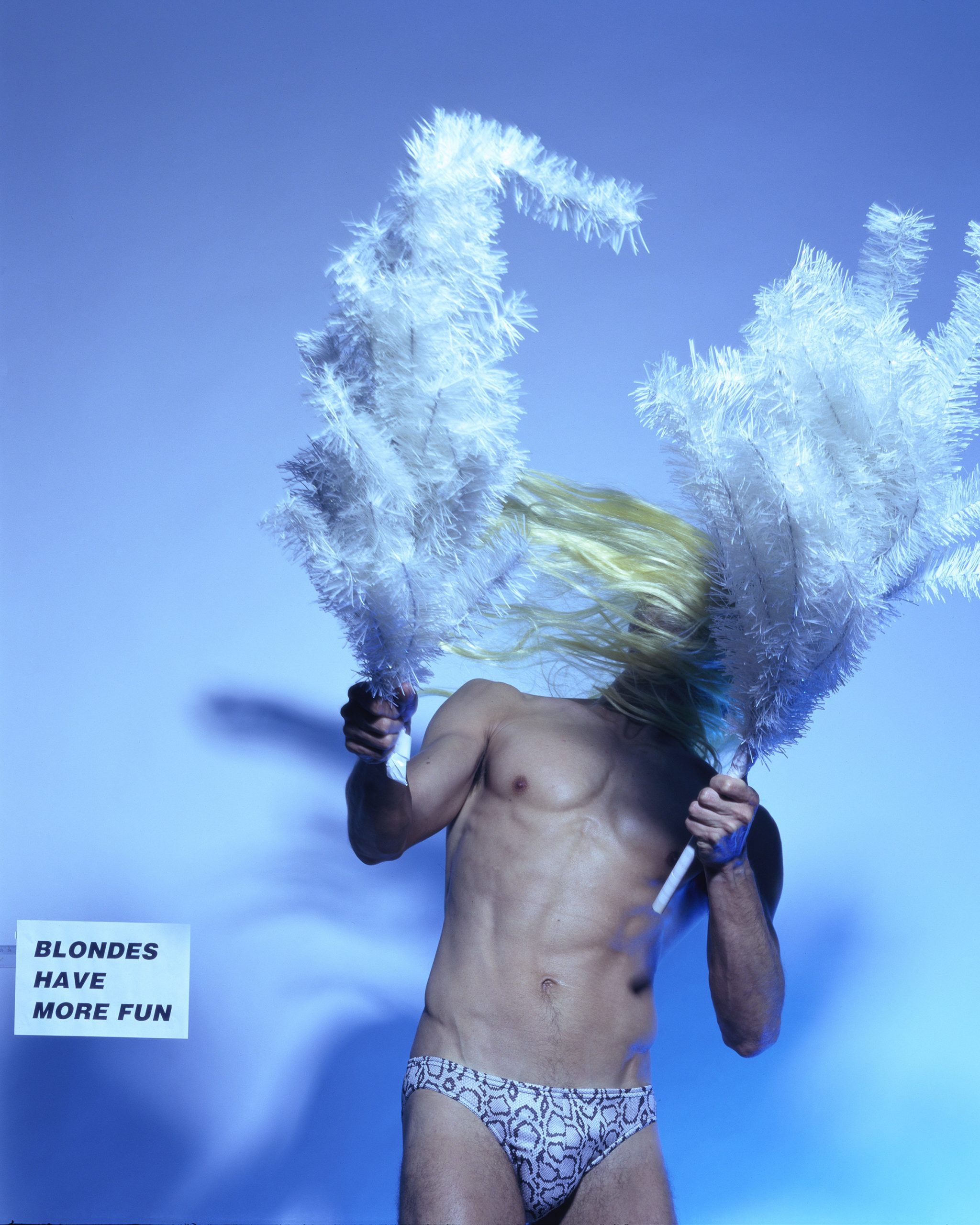 aus der Serie „Textpieces, 1996-1998“ (Blondes have more fun January 25, 1997 David Hockney, artist, in Derek Jarman Kicking the Pricks, page 47) — Matthias Herrmann