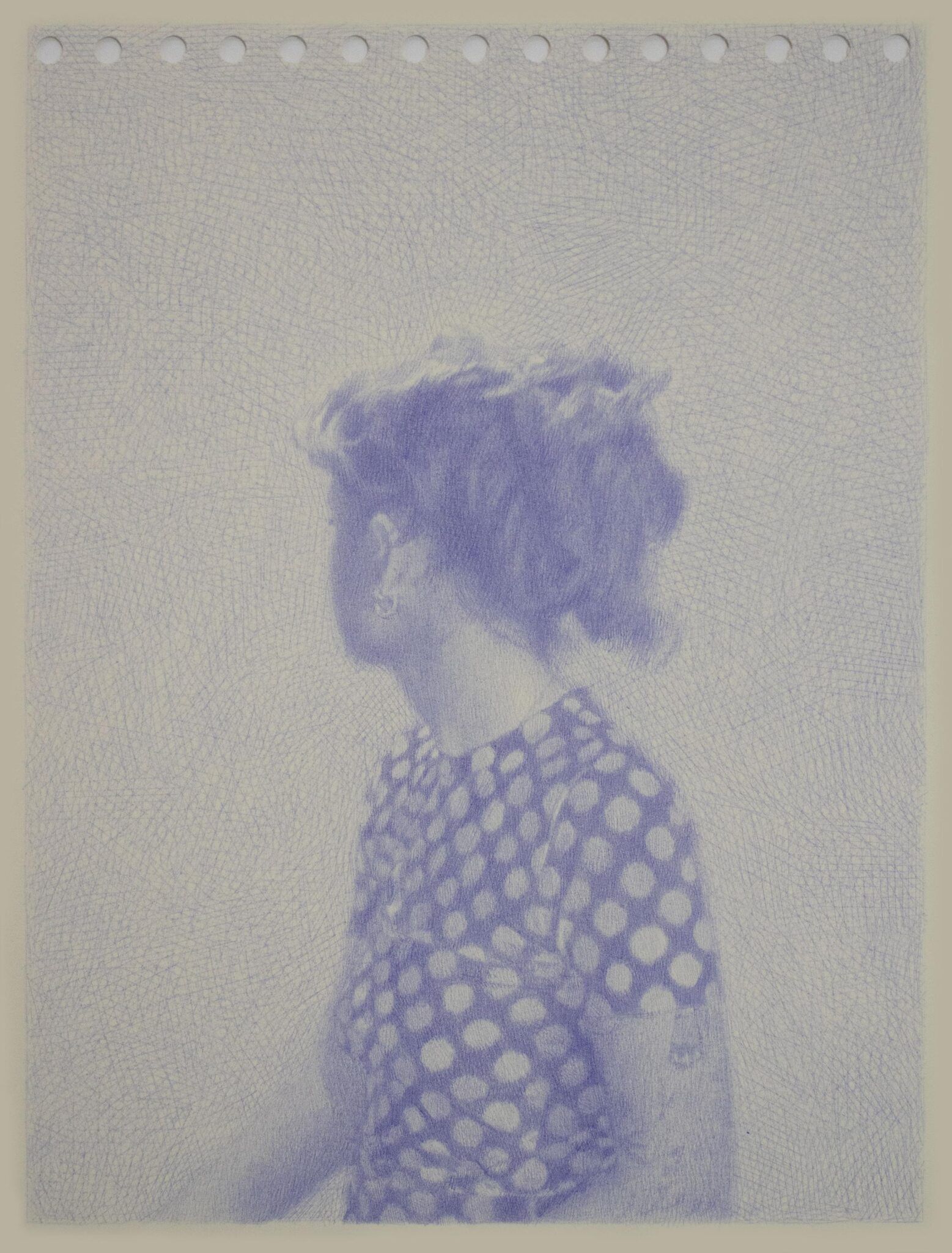 Portrait of Ilana wearing a polka-dot T-shirt, Blue Rave — Robin Wen