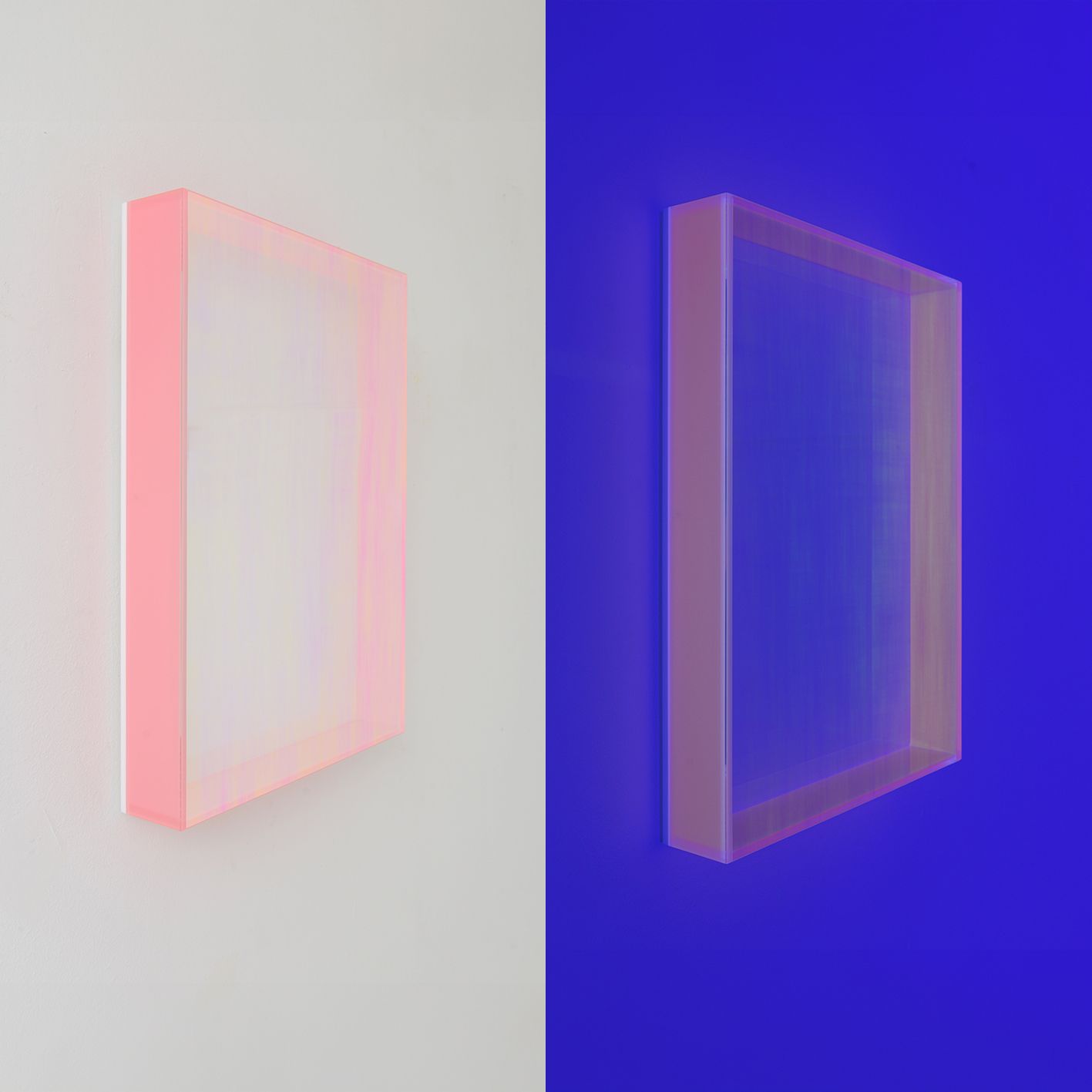 Colormirror rainbow blu glow frame colored fuchsia — Regine Schumann