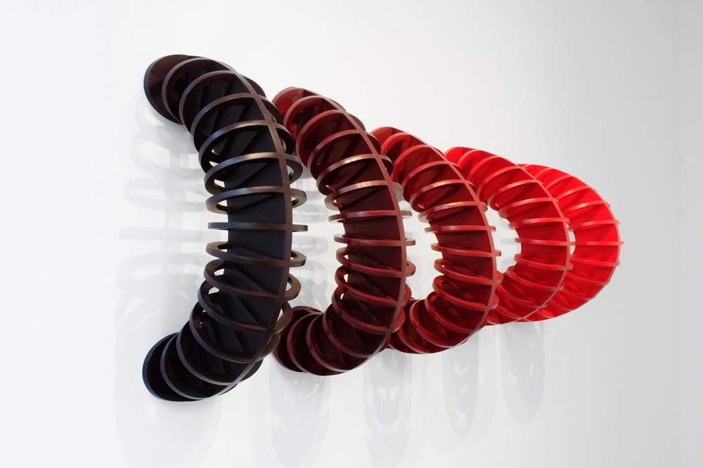 red vertebrae sculpture mary ann unger