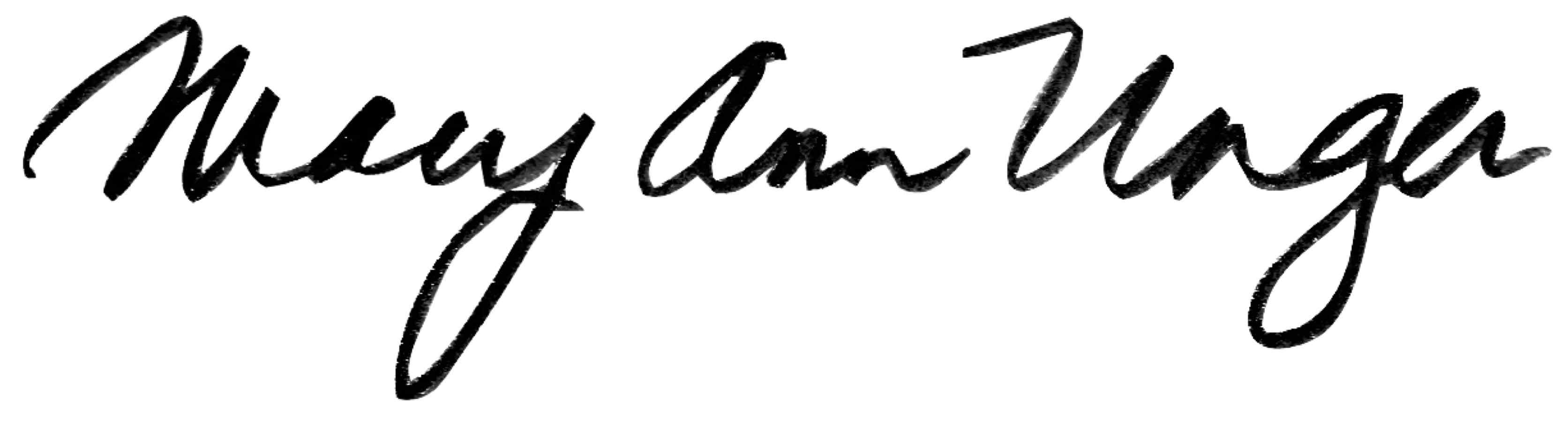 Mary Anne Unger signature