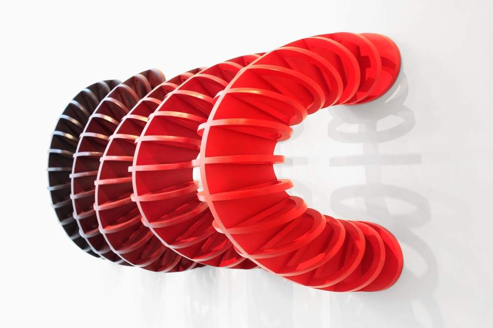 red vertebrae sculpture mary ann unger