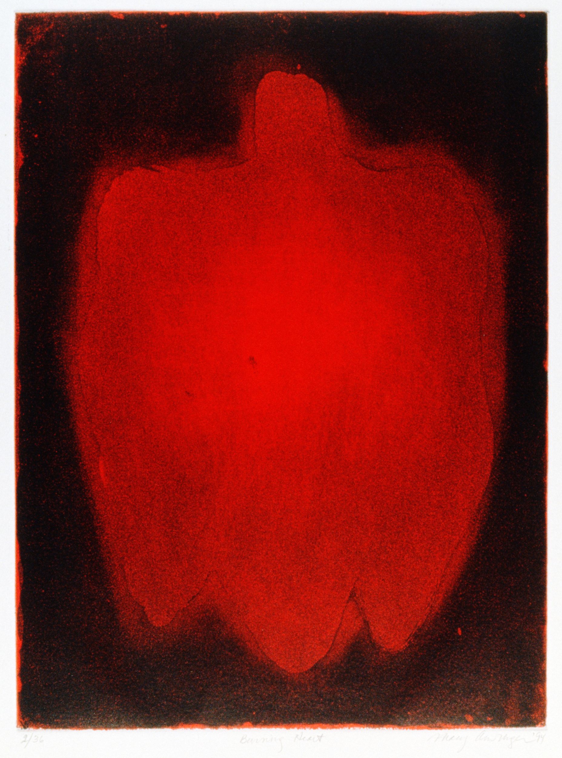 burning heart print mary ann unger