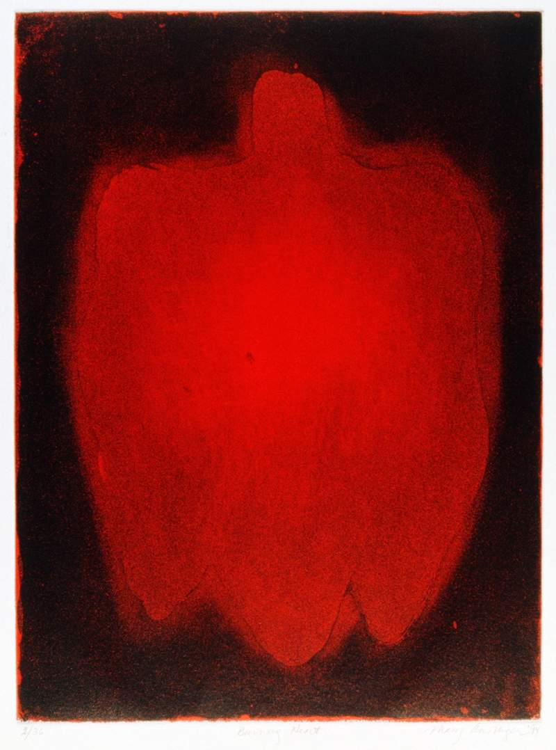 burning heart print mary ann unger