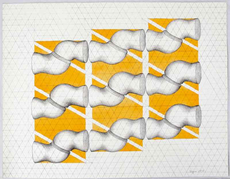 untitled study for hexagonal quintet mary ann unger