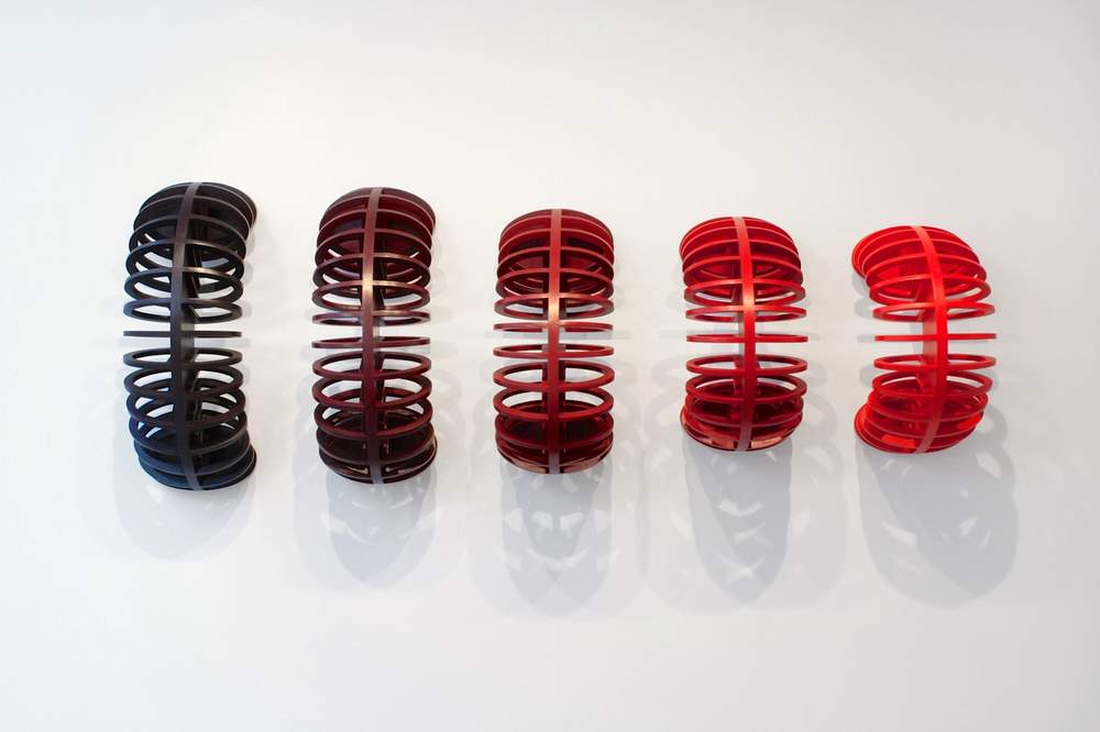 red vertebrae sculpture mary ann unger