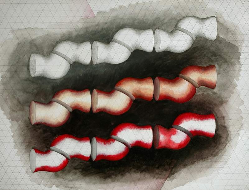 untitled study for hexagonal quintet drawing mary ann unger