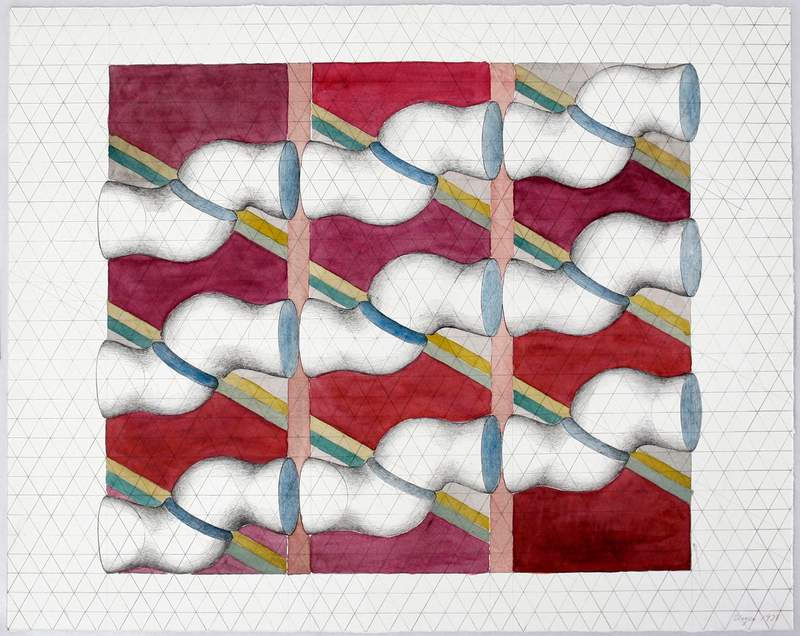 untitled study for hexagonal quintet drawing mary ann unger