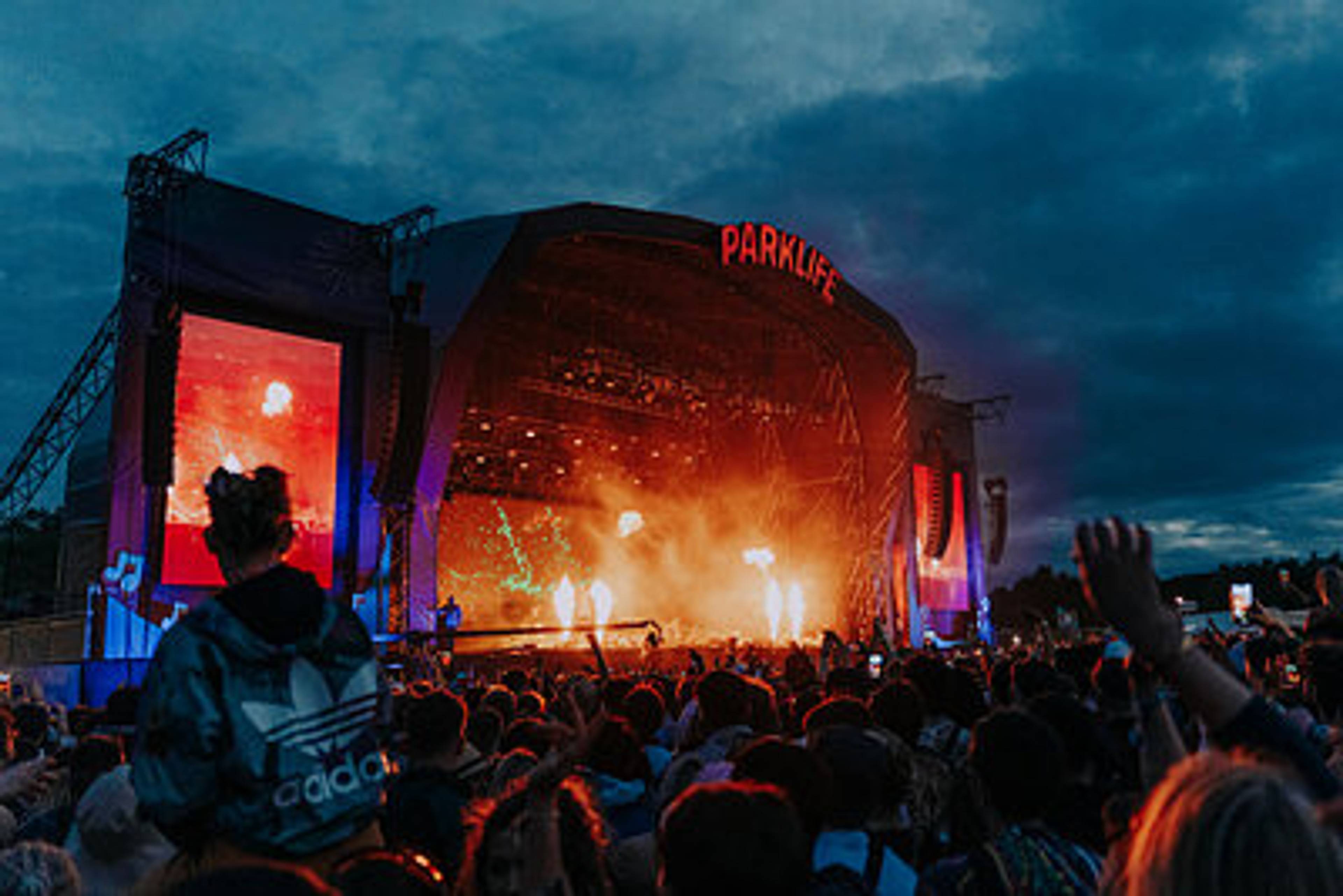 Parklife festival stage at night