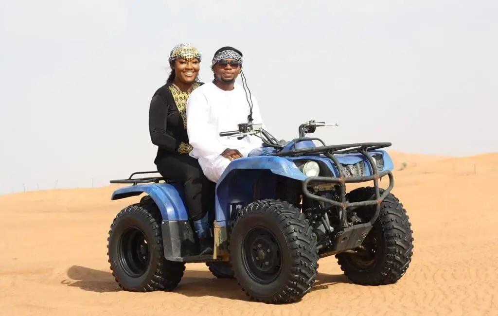 35 Minutes Duo Quad Safari in Dubai Desert Sunset View