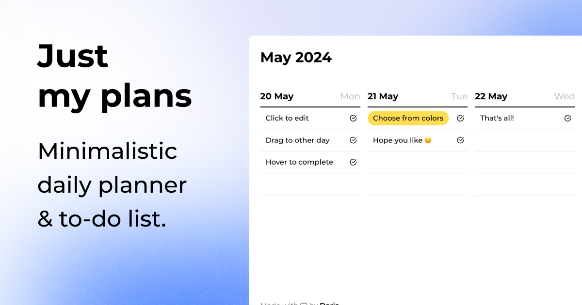 Just my plans screenshot